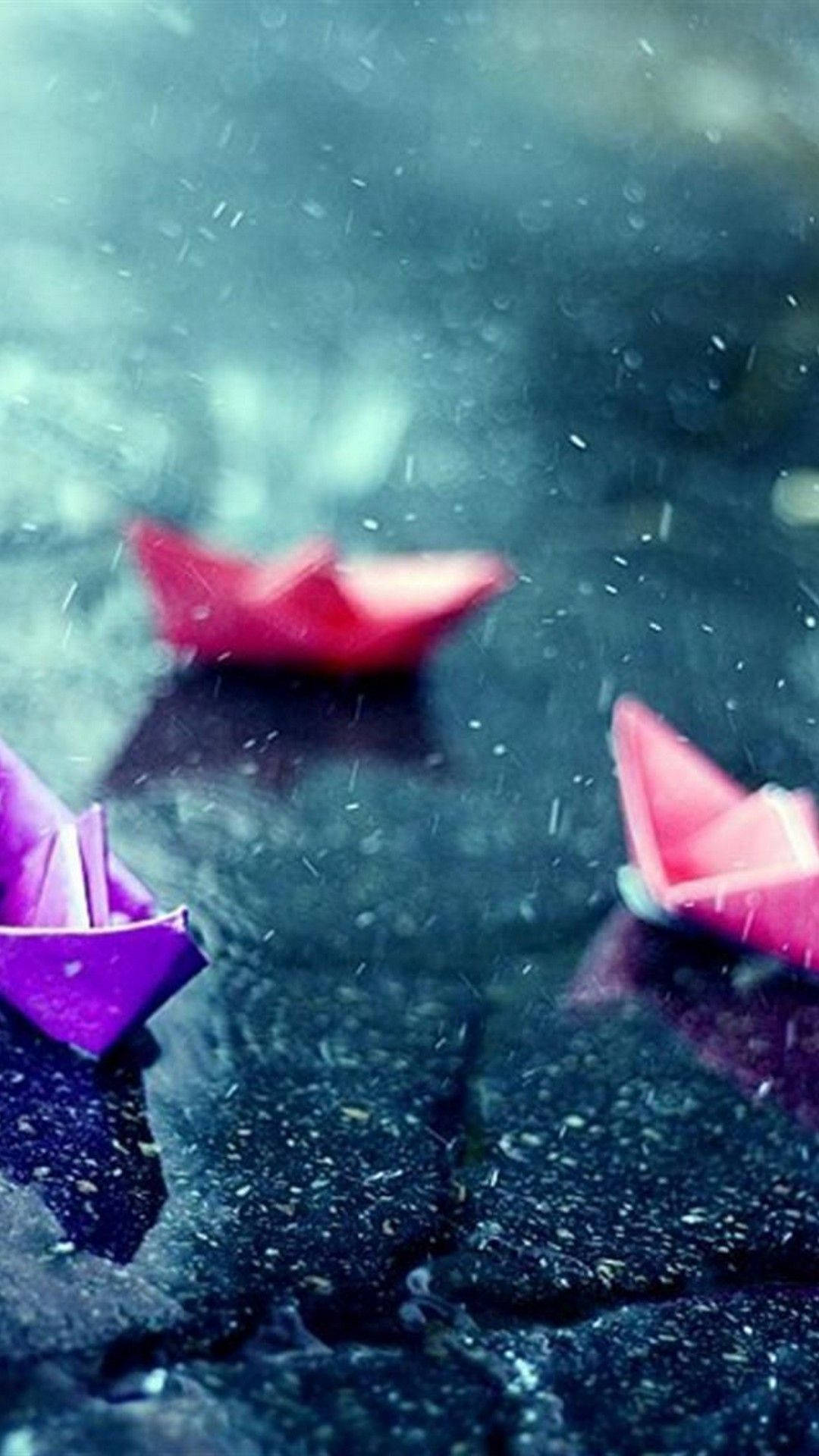 iPhone, rain, pink, Full HD Phone Wallpaper