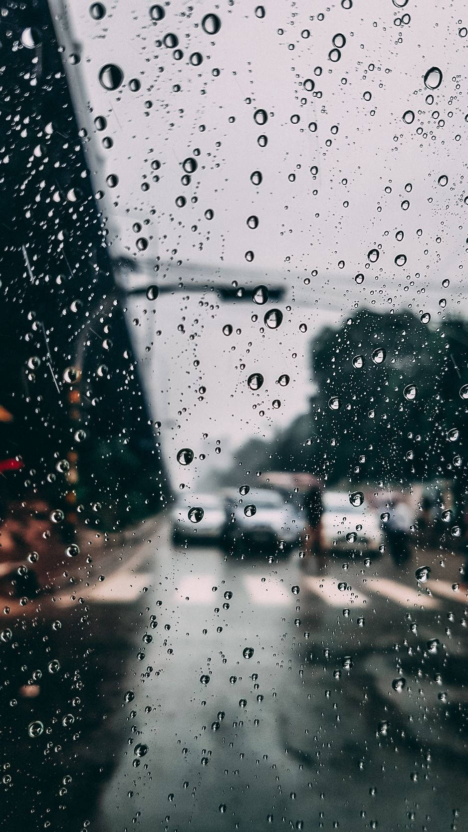 iPhone Rain, raindrops, wet city street, HD Phone Wallpaper