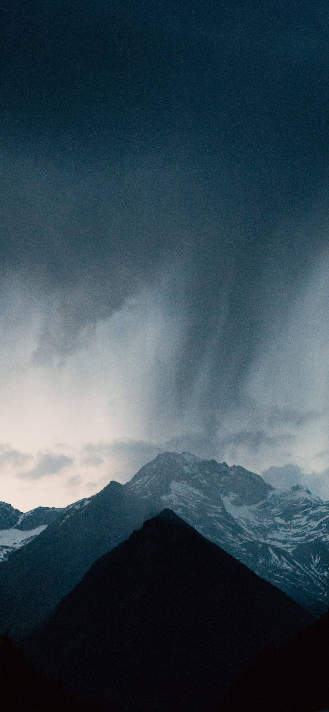 iPhone Rain, mountain peak, stormy sky, Full HD Phone Wallpaper