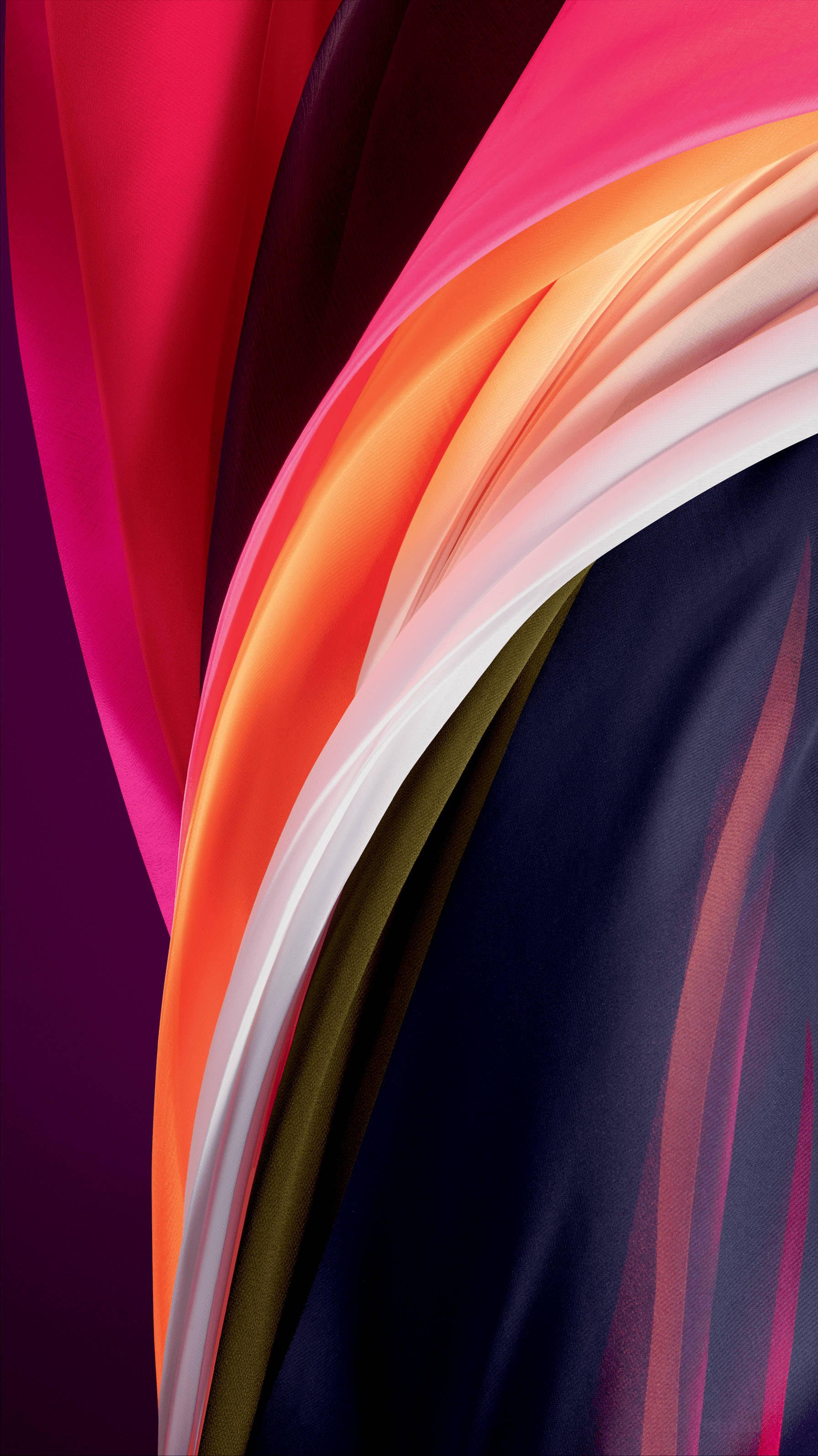iPhone SE 2020, magenta orange, navy, 2K Phone Wallpaper
