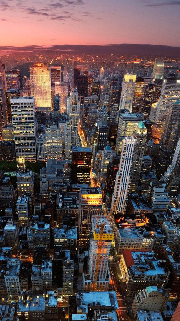 iPhone Se, cityscape, twilight, SD Phone Wallpaper