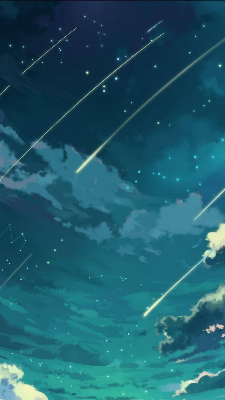 Shooting Stars And Constellations, iPhone SE, teal, HD Phone Wallpaper