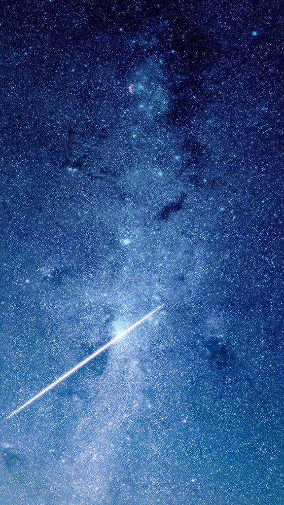 Blue Galaxy iPhone SE, deep blue starfield, cosmic dust, SD Phone Wallpaper