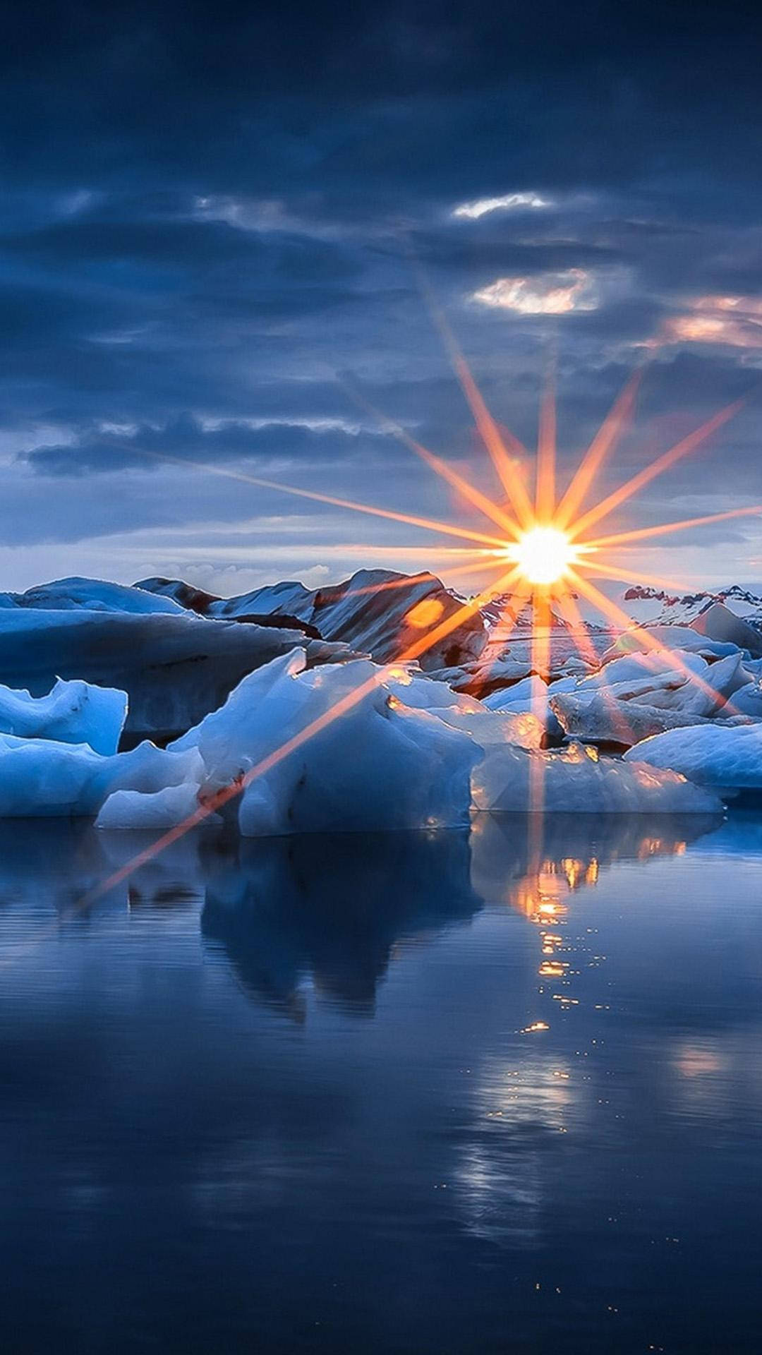 iPhone Se, sunset, ice, Full HD Phone Wallpaper