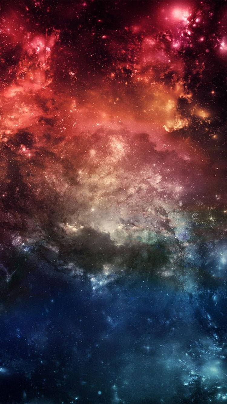 Red And Blue Galaxy, iPhone SE, cosmic nebula, HD Phone Wallpaper