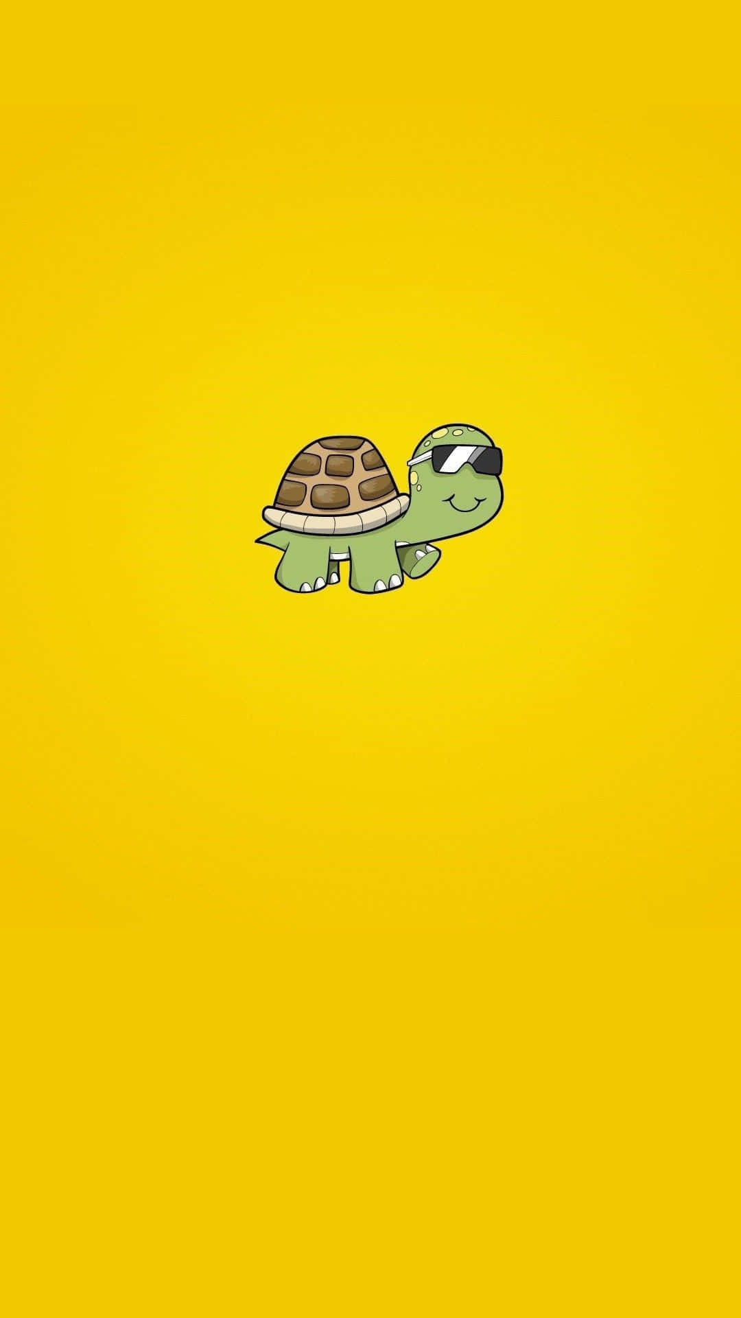 iPhone Simple Cute, yellow, cartoon turtle, Full HD Phone Wallpaper