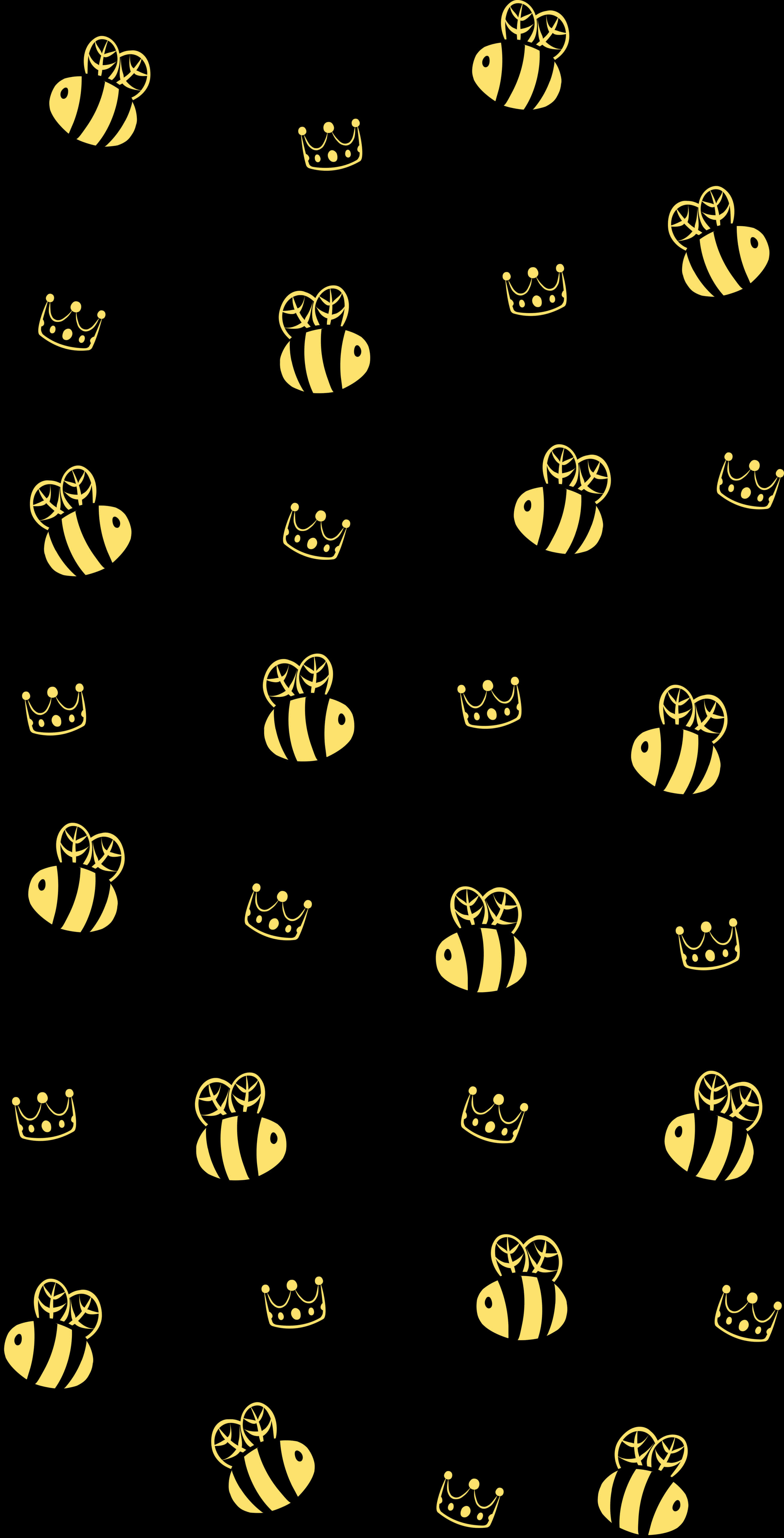bee, golden bees, crowns, 5K Phone Wallpaper