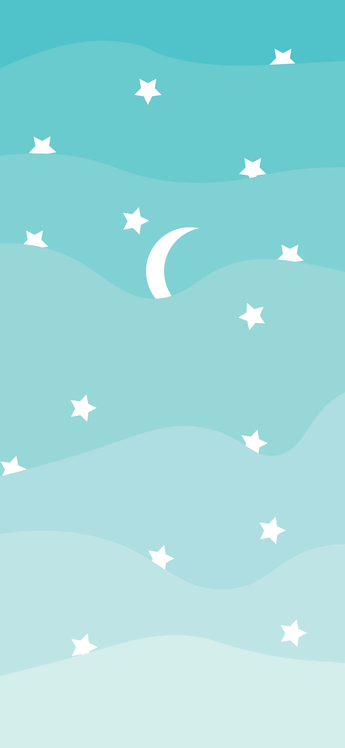iPhone, teal, crescent moon, 2K Phone Wallpaper