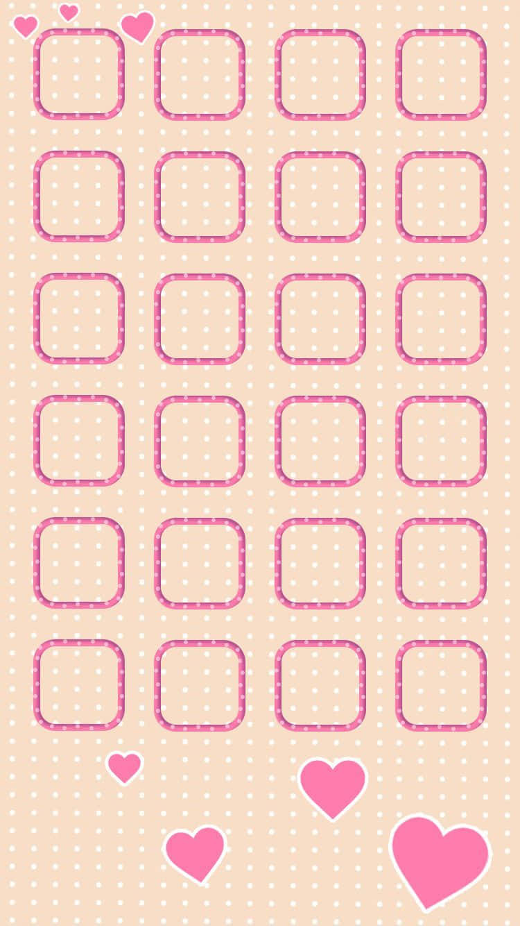 iPhone Simple Cute, pastel peach, pink dotted frames, HD Phone Wallpaper