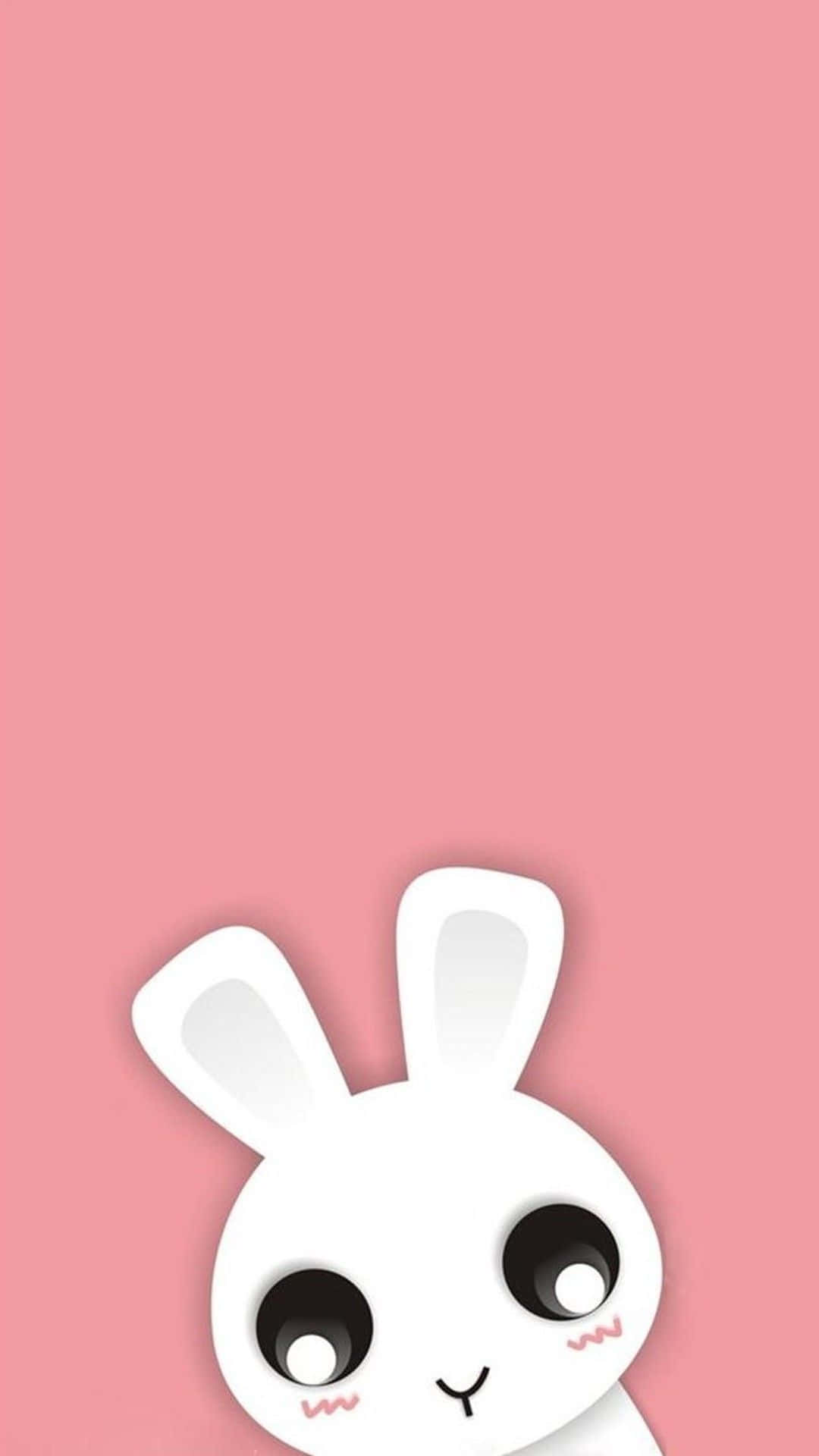 iPhone Simple Cute, bunny, white cartoon rabbit, Full HD Phone Wallpaper