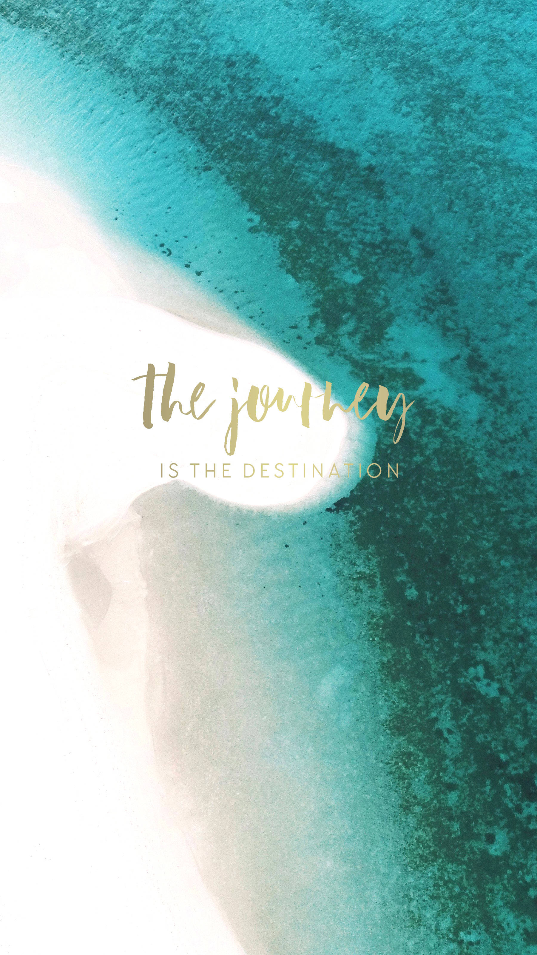iPhone, turquoise ocean, white sandy beach, 2K Phone Wallpaper