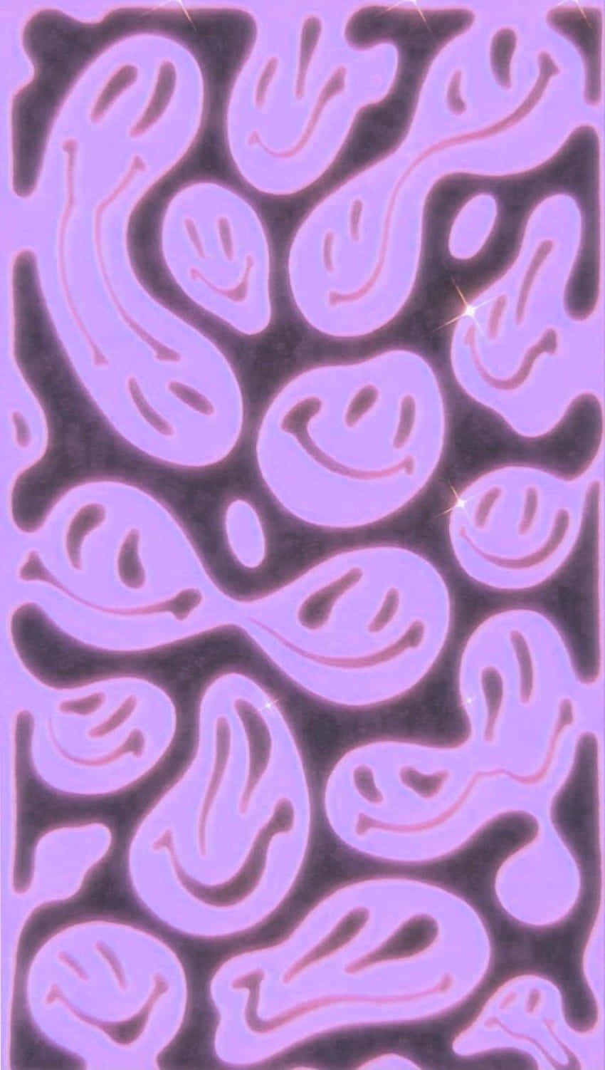 psychedelic smiley face pattern, vibrant purple, glowing smiley faces, HD Phone Wallpaper