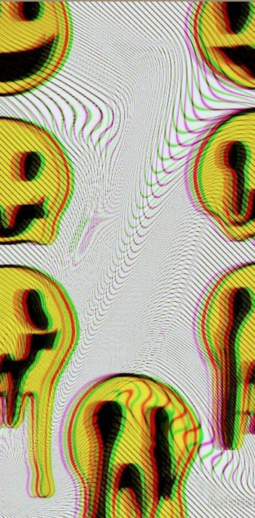 Trippy Smiley Face Distortion, vibrant distorted smiley faces, white background, HD Phone Wallpaper