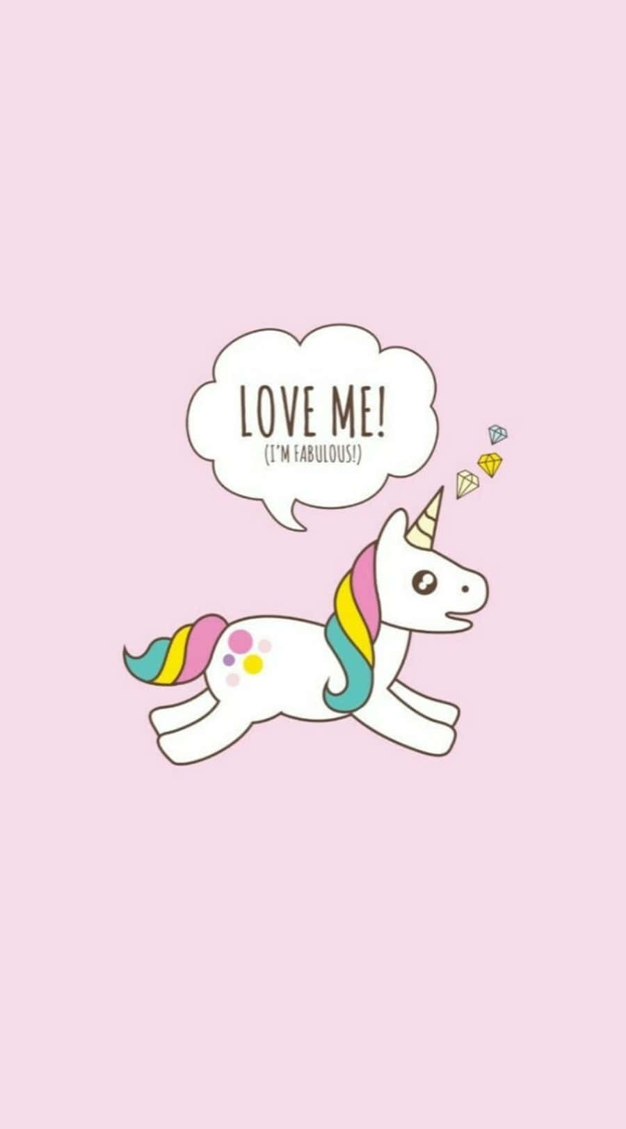 iPhone Unicorn, cartoon unicorn, rainbow mane and tail, HD Phone Wallpaper