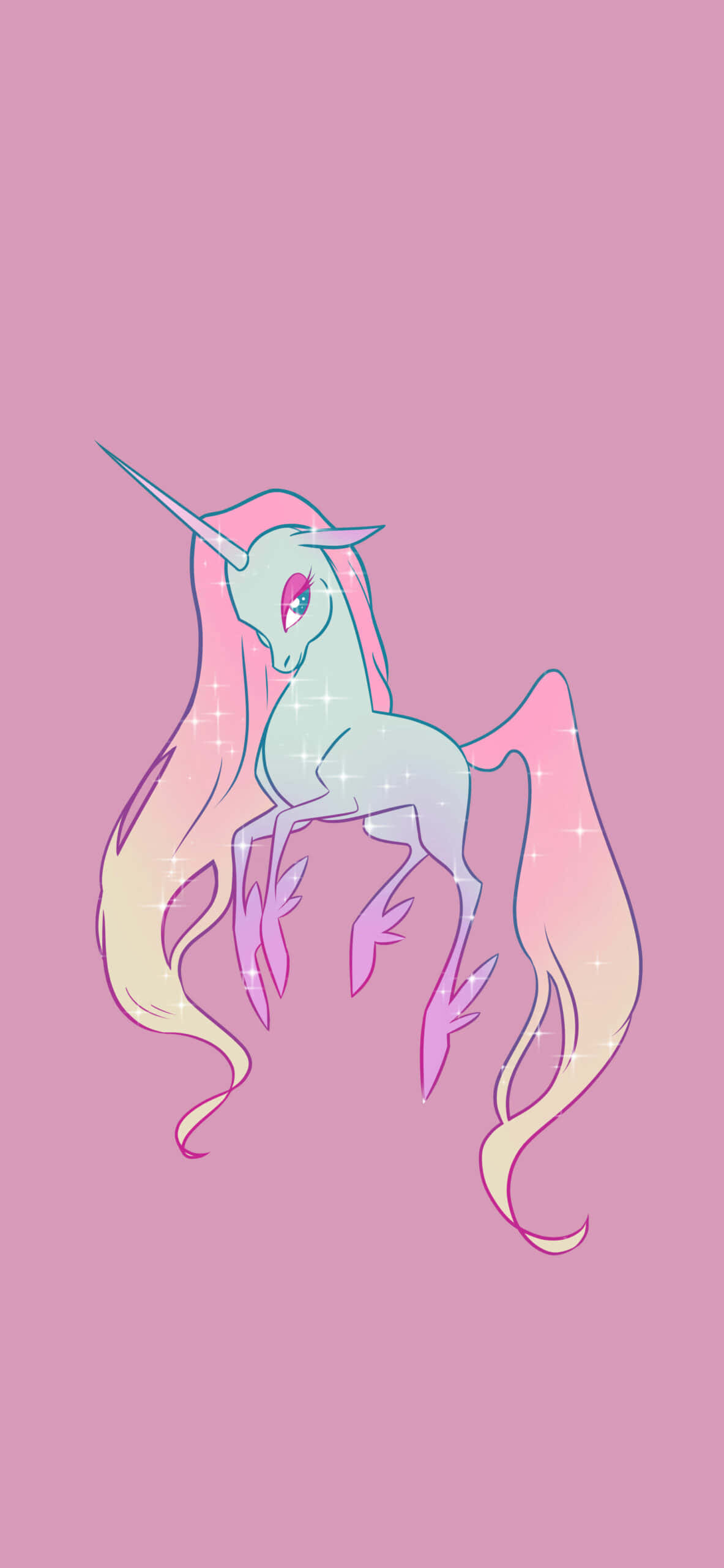 iPhone Unicorn, pastel pink, blue unicorn, 2K Phone Wallpaper