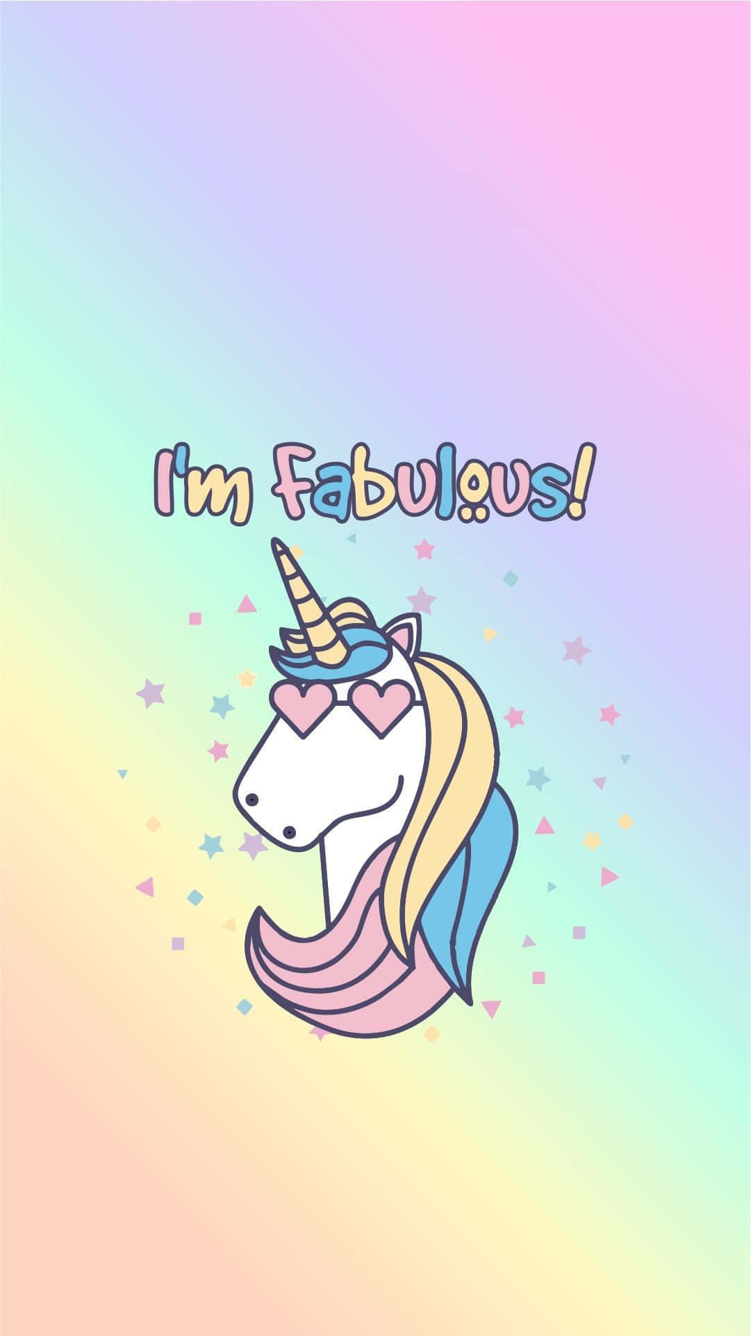 iPhone Unicorn, cartoon unicorn, heart-shaped glasses, Full HD Phone Wallpaper