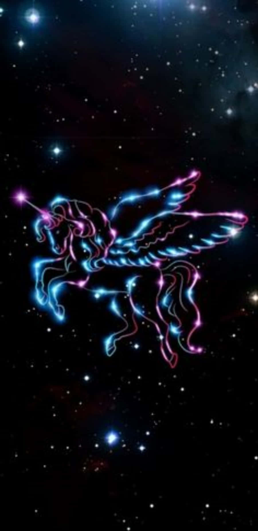 iPhone Unicorn, glowing neon unicorn, wings, HD Phone Wallpaper