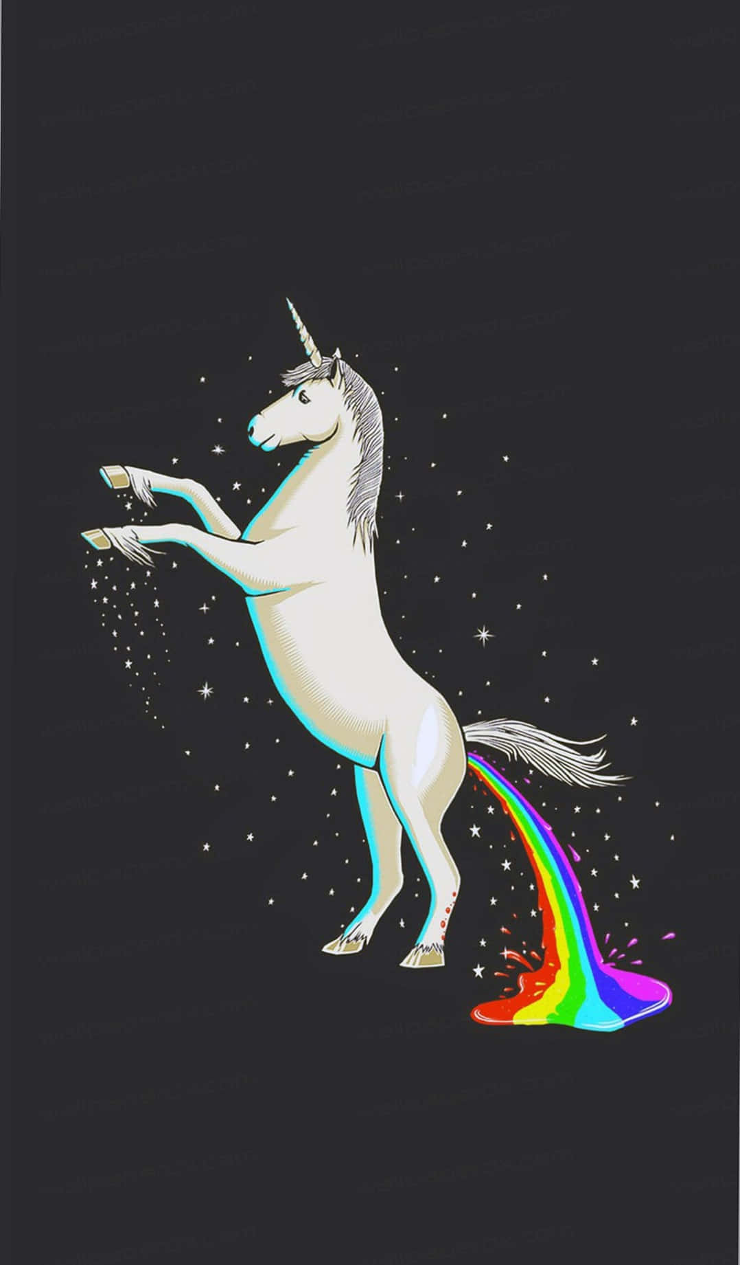 iPhone Unicorn, white unicorn, rainbow splatter, HD Phone Wallpaper