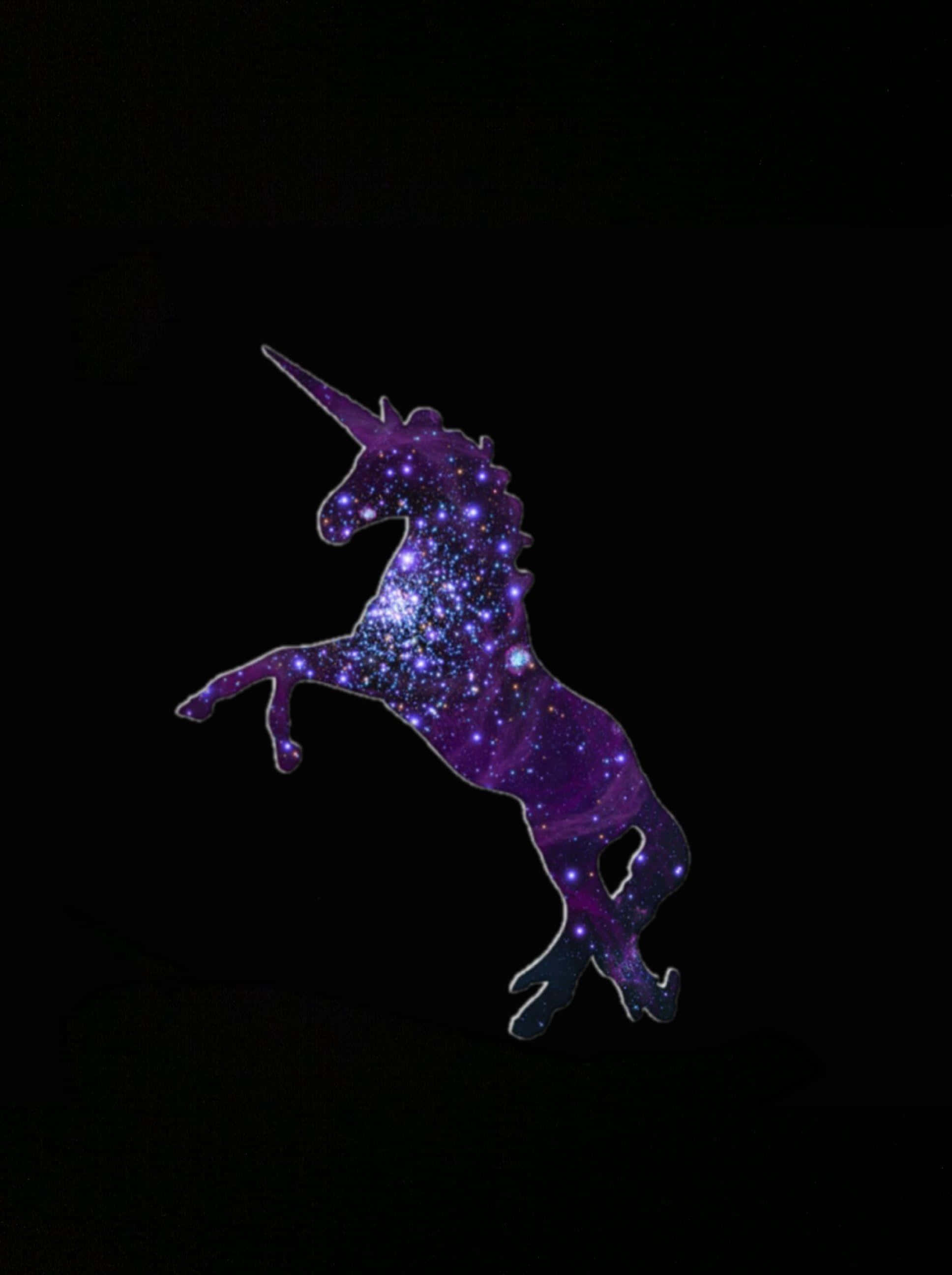 iPhone Unicorn, unicorn silhouette, black void, 2K Phone Wallpaper
