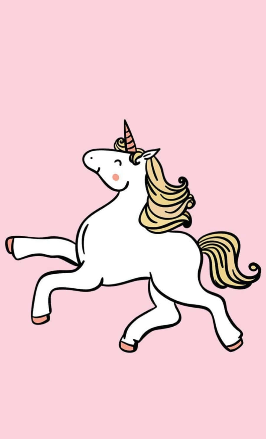 iPhone Unicorn, cartoon unicorn, golden mane, HD Phone Wallpaper