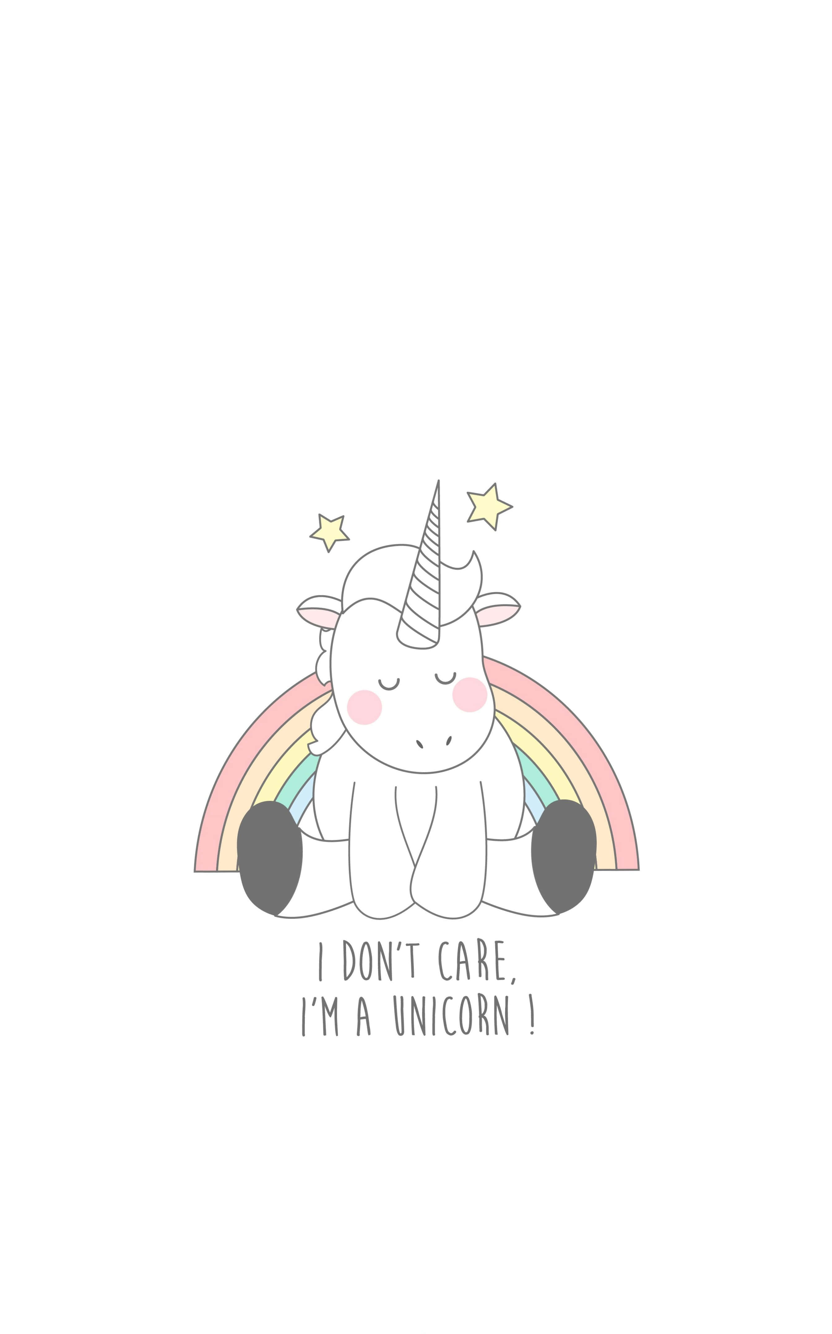 iPhone Unicorn, cartoon unicorn, pink cheeks, 4K Phone Wallpaper