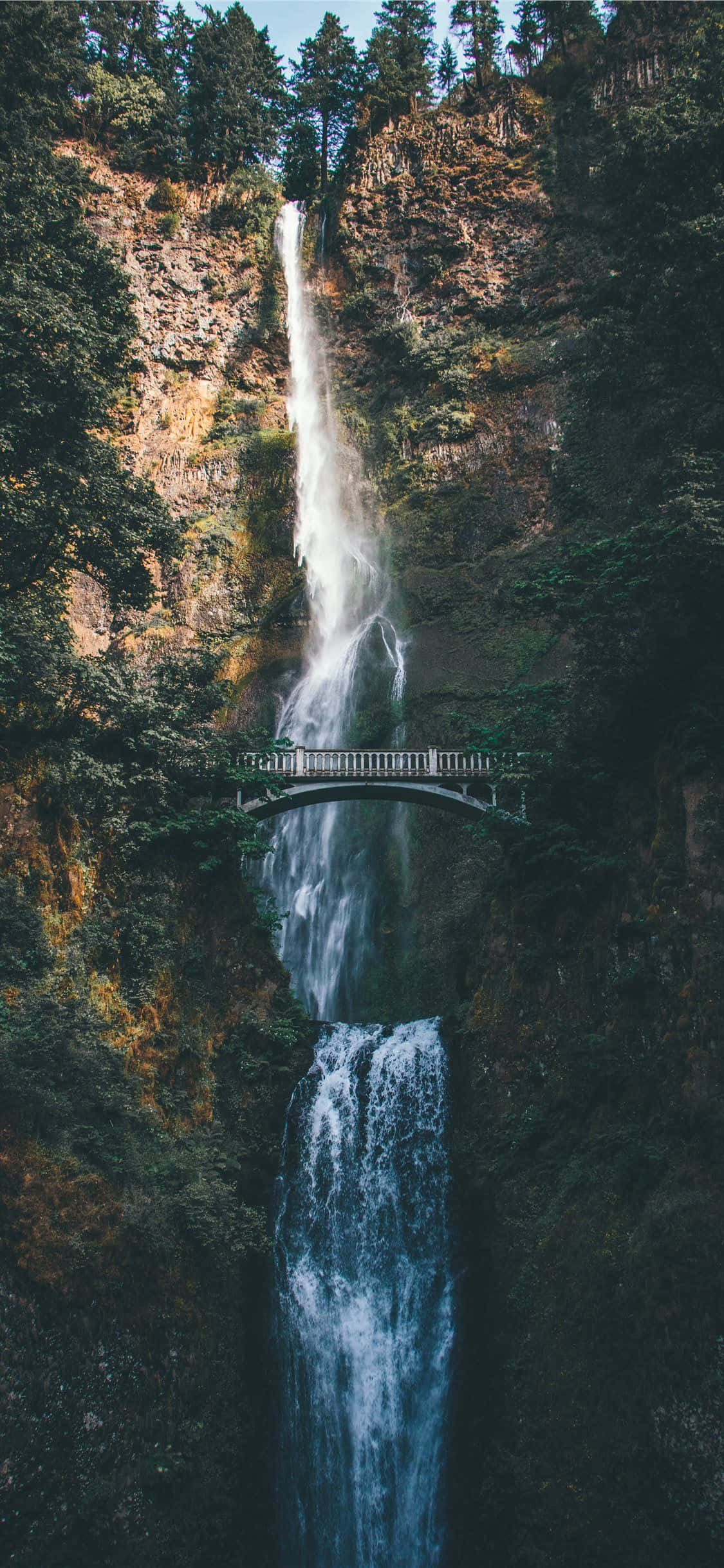 iPhone Waterfall, waterfall, rugged cliff, Full HD Phone Wallpaper