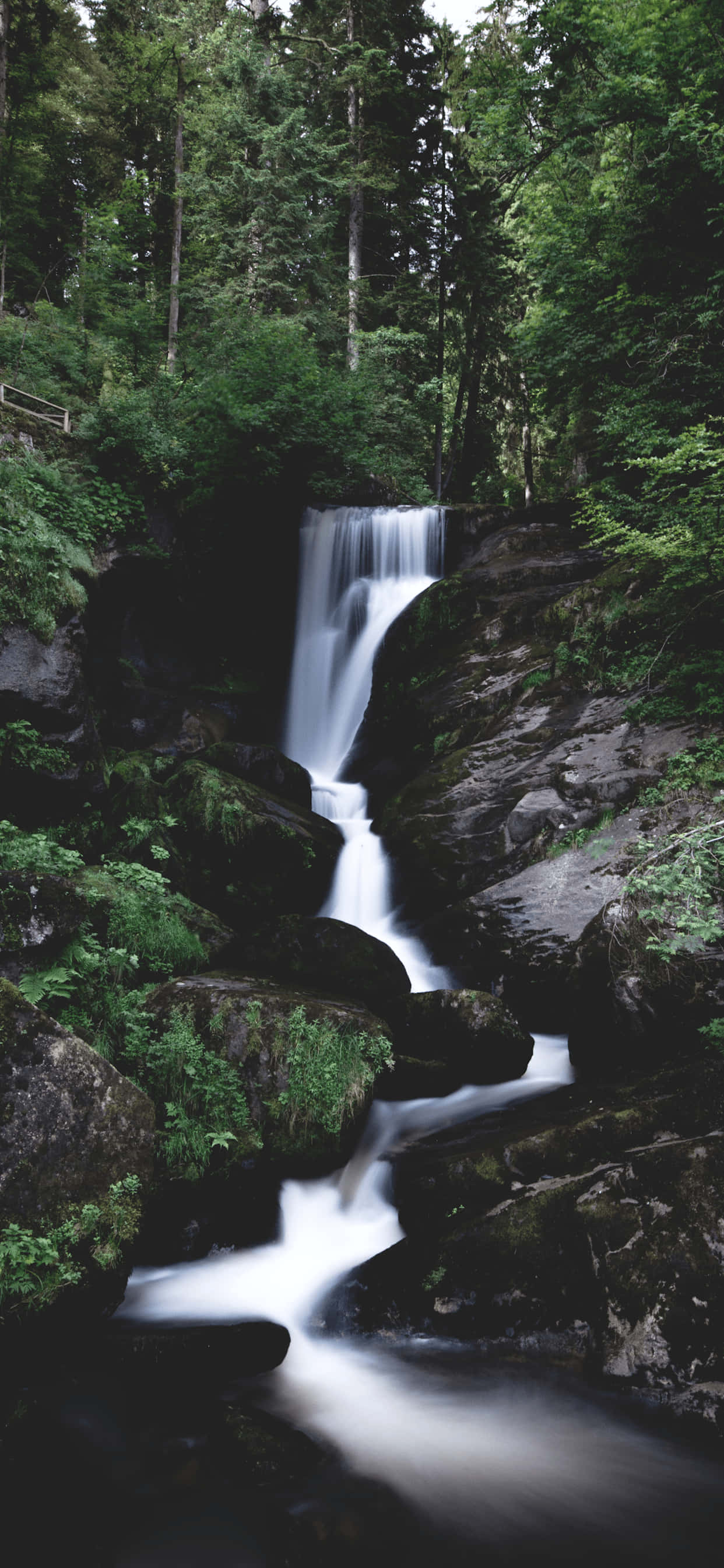 iPhone Waterfall, waterfall, mountainside, 2K Phone Wallpaper