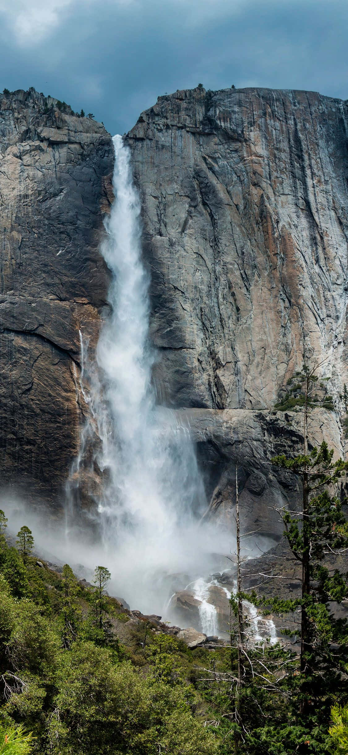 iPhone Waterfall, waterfall, granite cliff, Full HD Phone Wallpaper