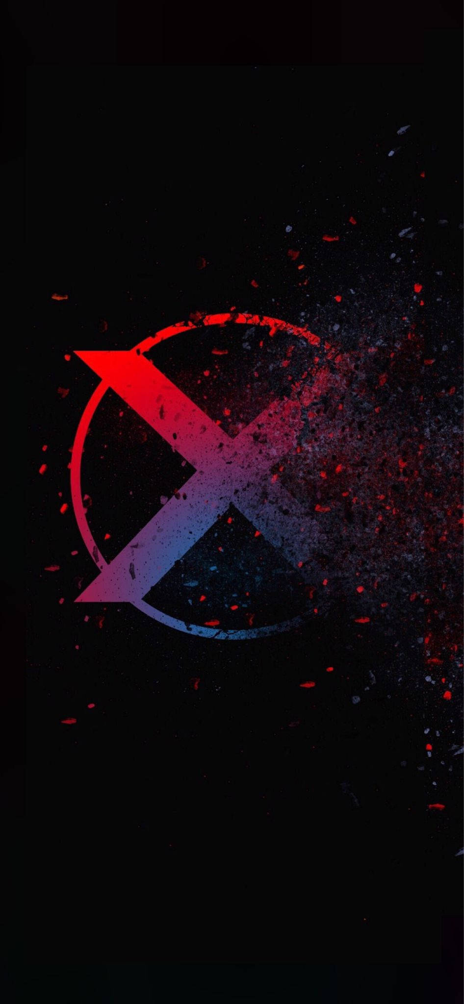 X-Men Logo, red and blue, black background, Full HD Phone Wallpaper