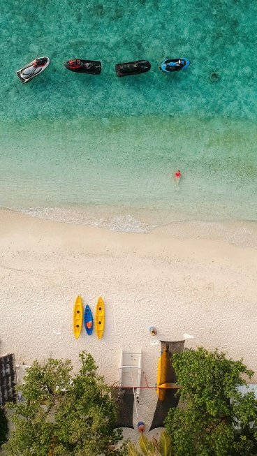 aerial beach, turquoise waters, white sandy beach, SD Phone Wallpaper