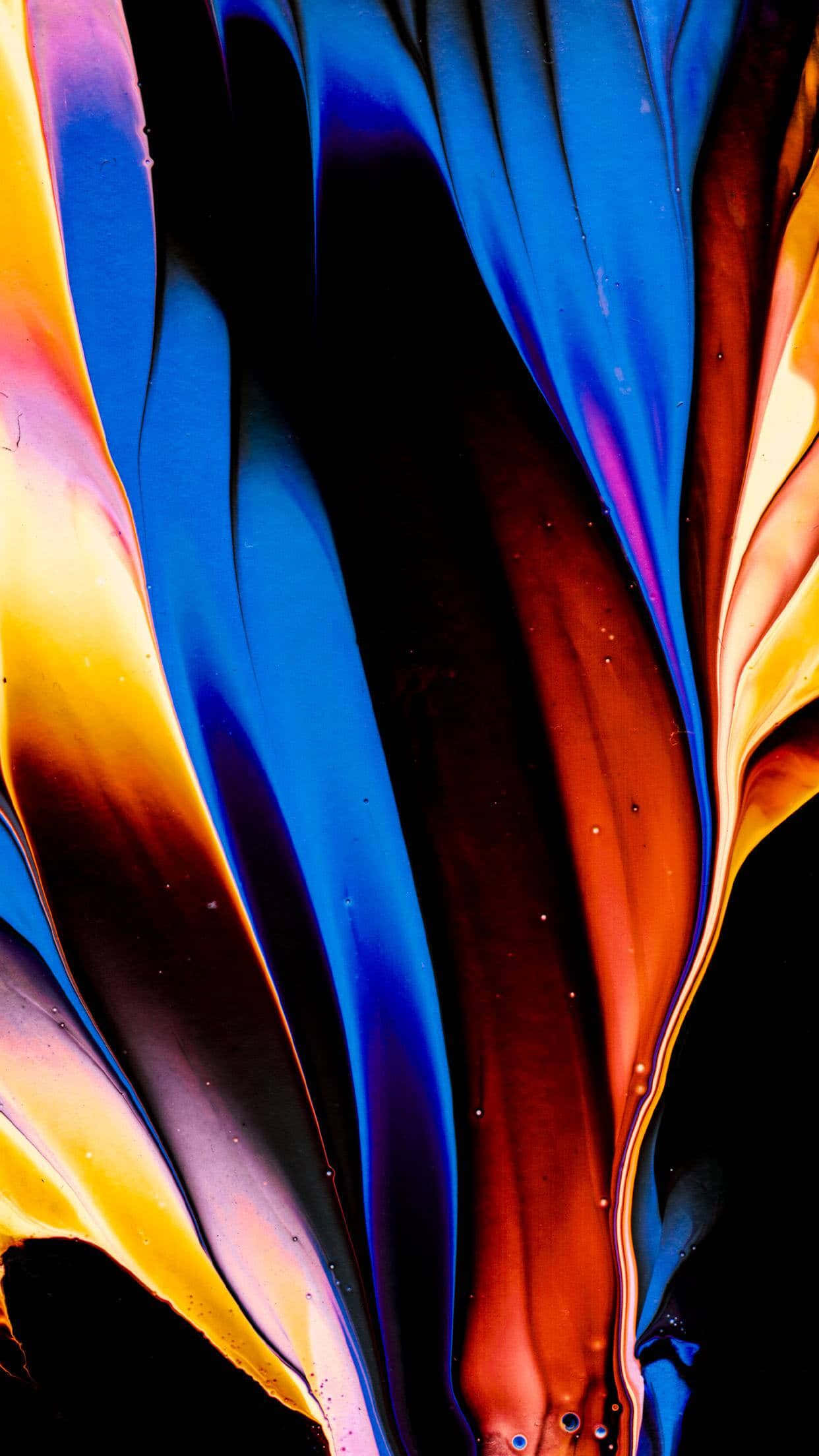 iPhone X, blue, orange, Full HD Phone Wallpaper
