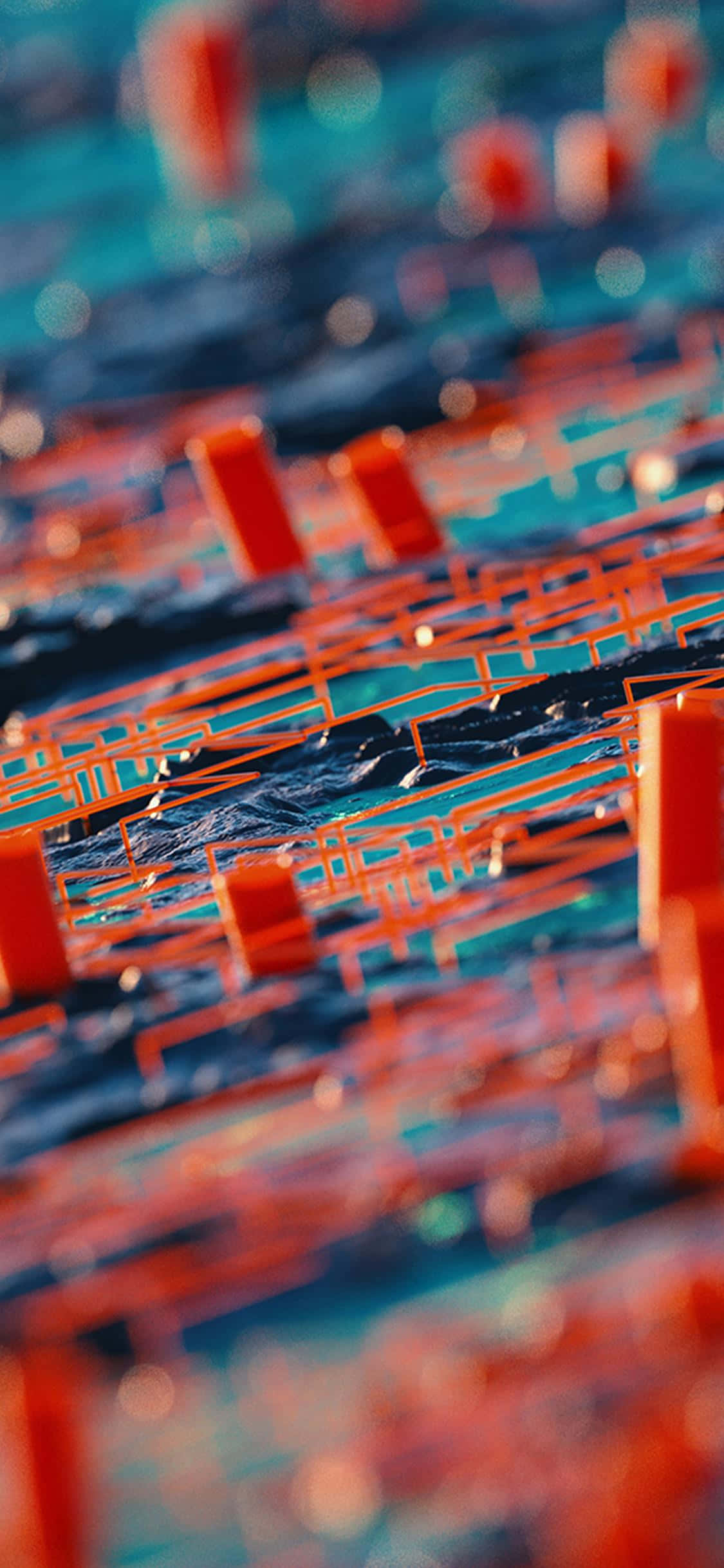 iPhone X, orange, glowing orange lines, Full HD Phone Wallpaper