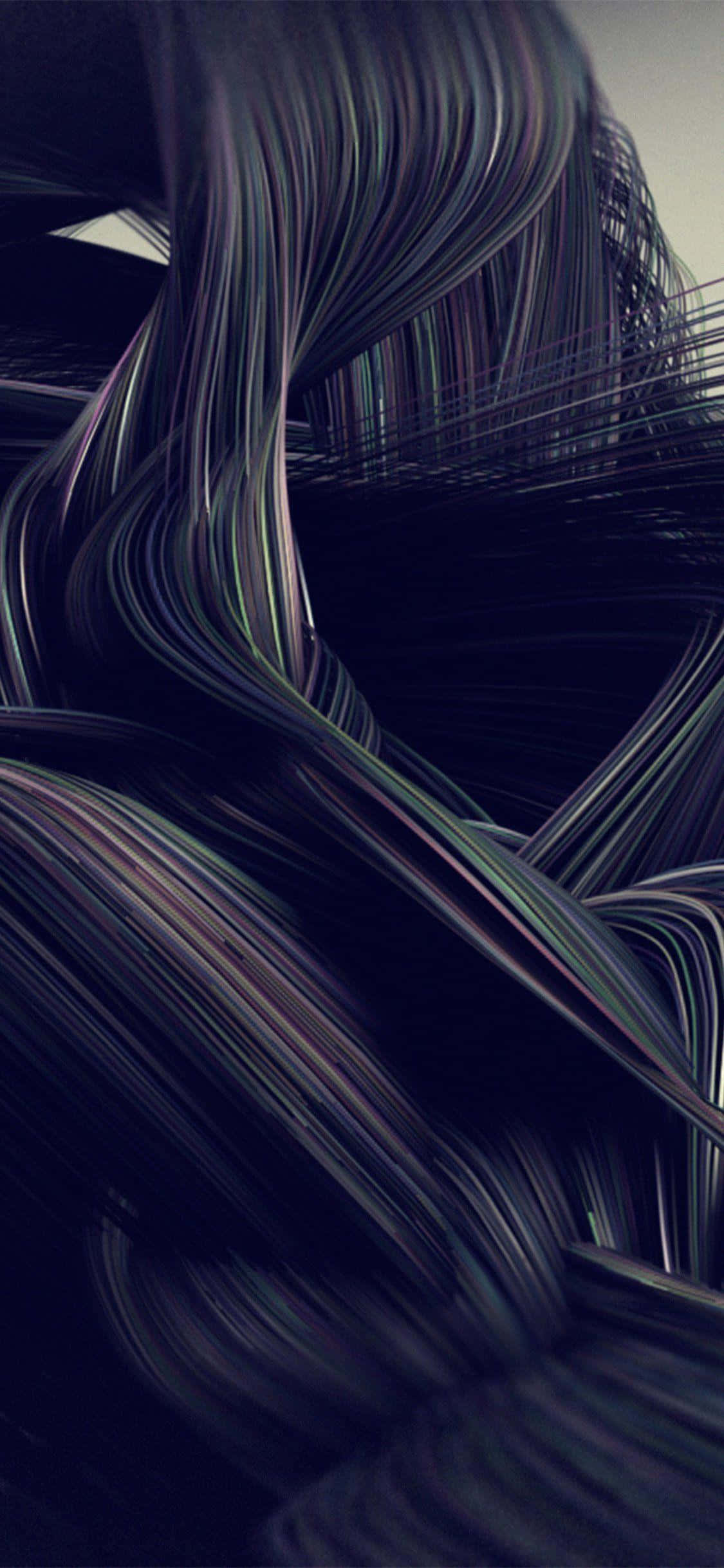 iPhone X, abstract, dark line braids, Full HD Phone Wallpaper