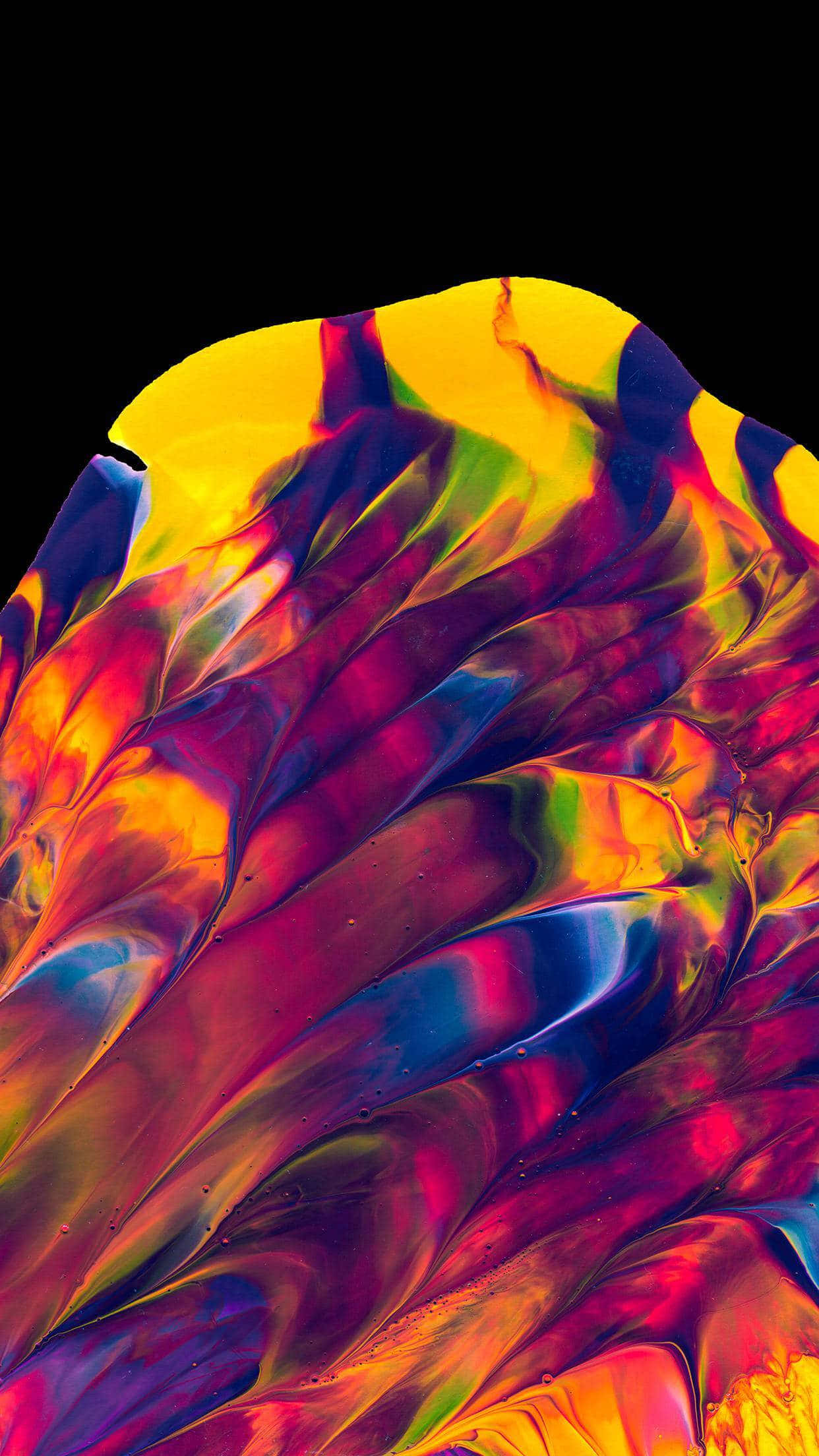 iPhone X, vibrant paint mix, swirling liquid colors, Full HD Phone Wallpaper