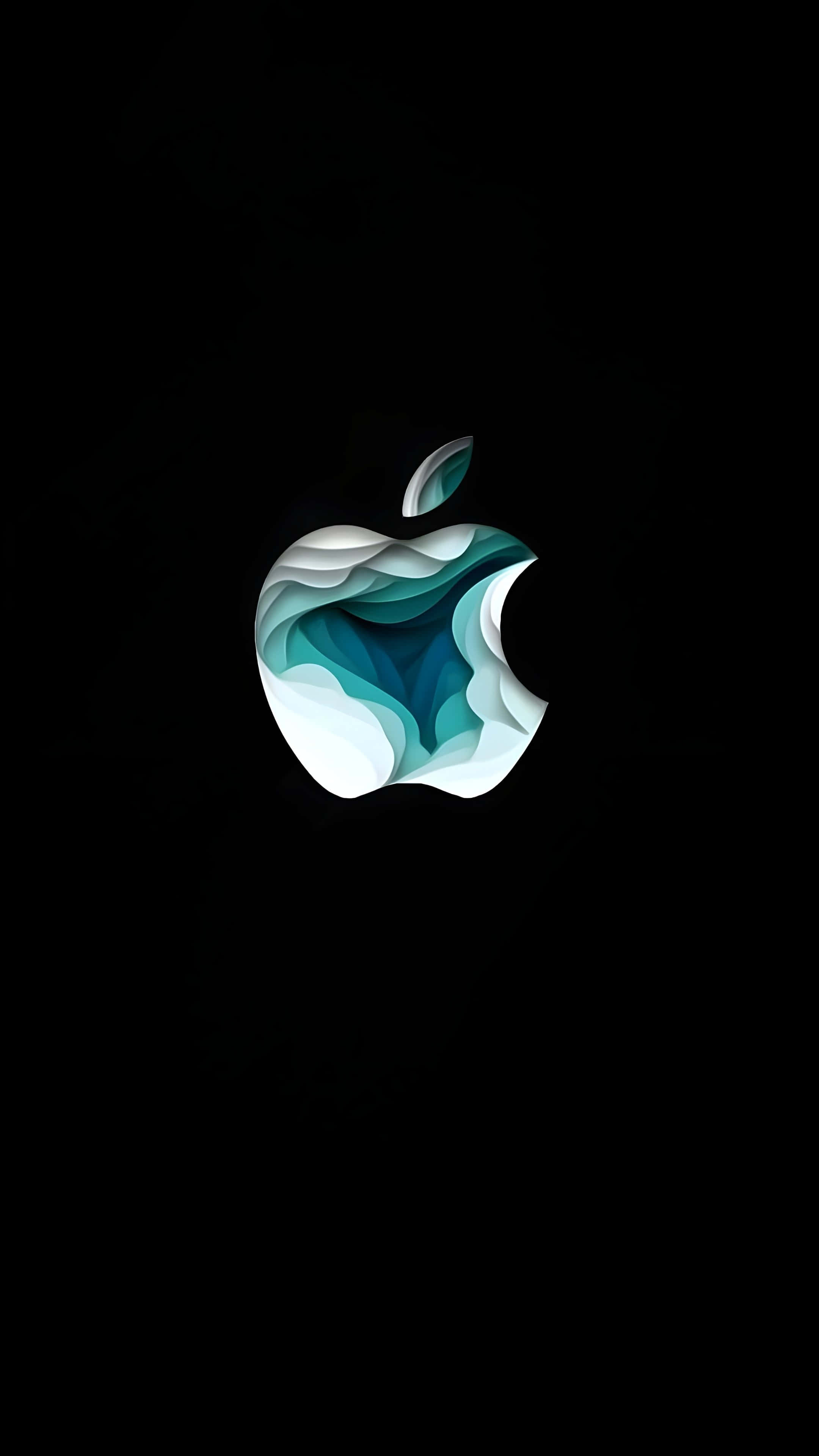Apple logo, teal, white, 4K Phone Wallpaper