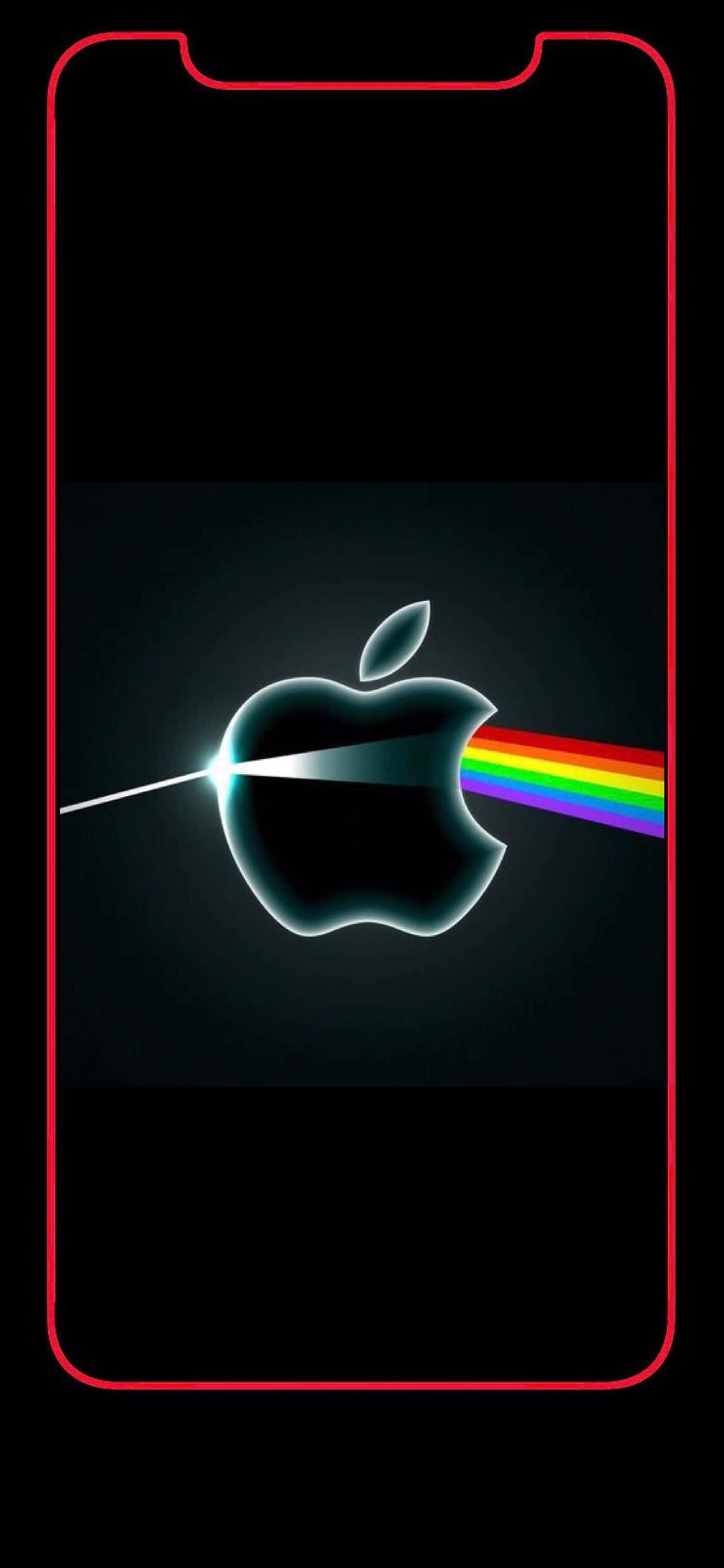 iPhone X, Apple Logo, rainbow prism effect, 2K Phone Wallpaper