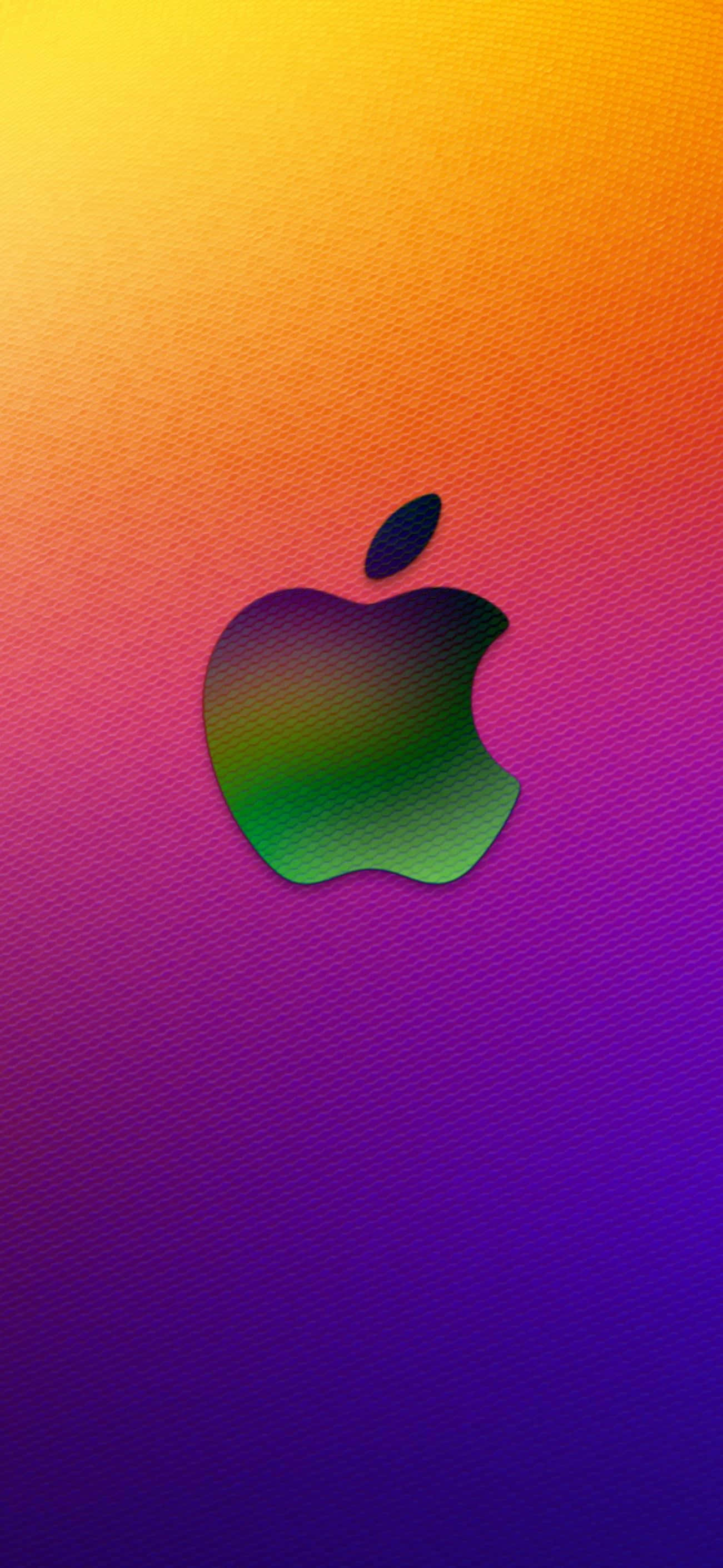 iPhone X, Apple Logo, yellow, 2K Phone Wallpaper