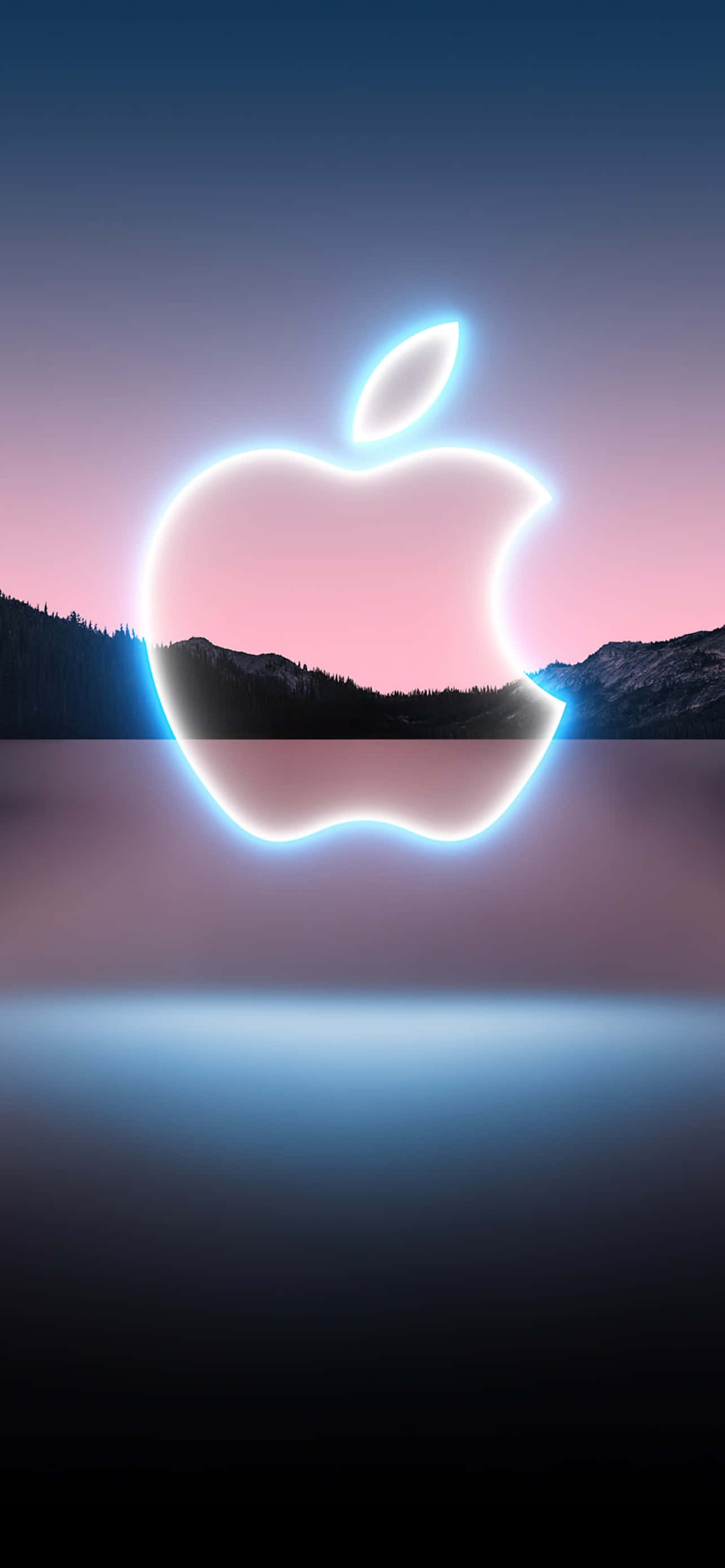 iPhone X, Apple logo, neon, 2K Phone Wallpaper