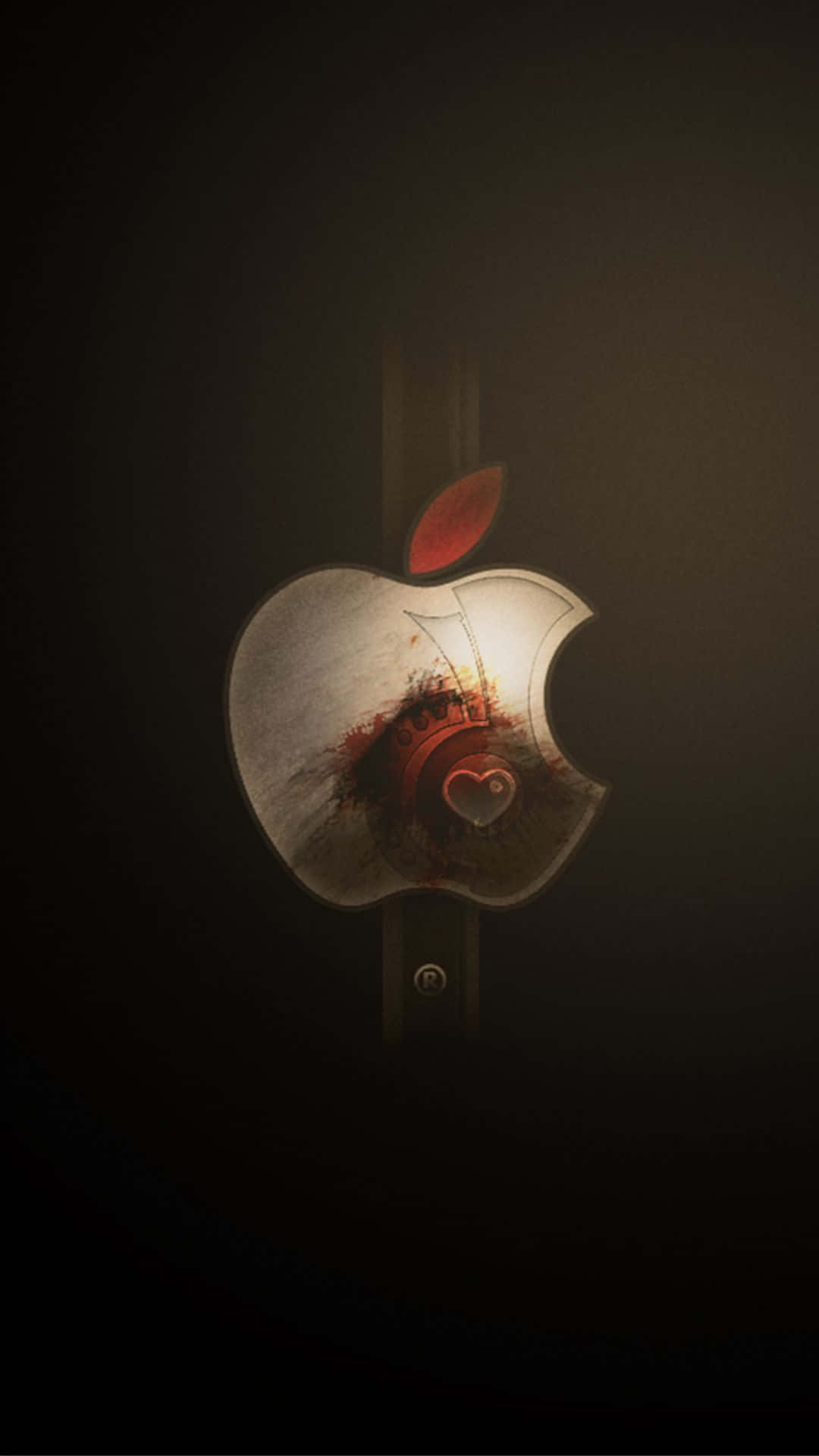iPhone X, Apple Logo, glowing heart, Full HD Phone Wallpaper