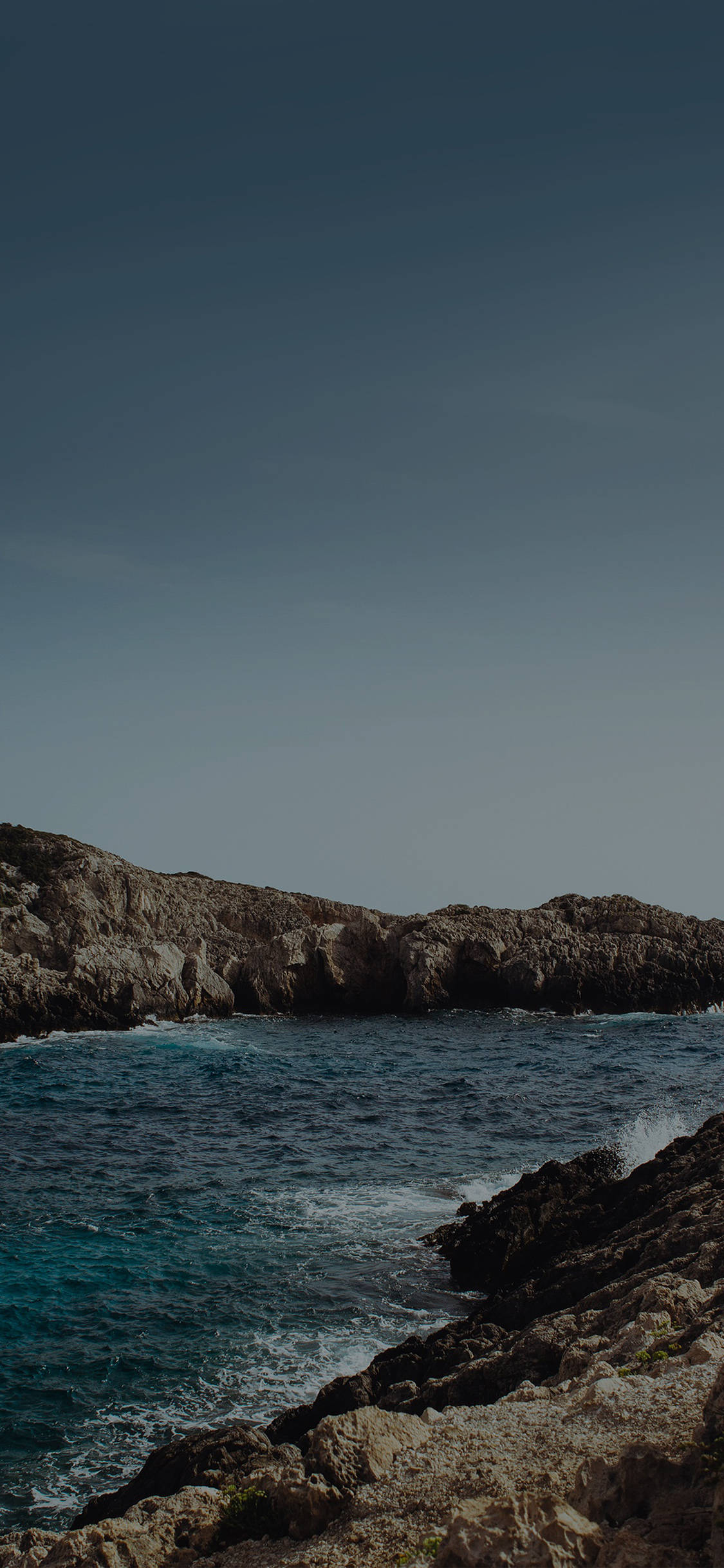 iPhone X Beach, rock cliffs, turquoise waves, Full HD Phone Wallpaper