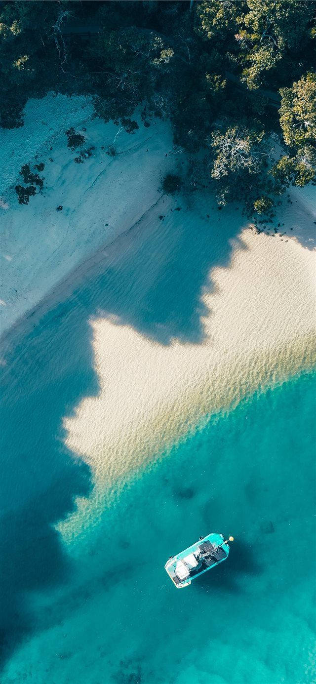 iPhone X Beach, turquoise lagoon, white sand beach, HD Phone Wallpaper