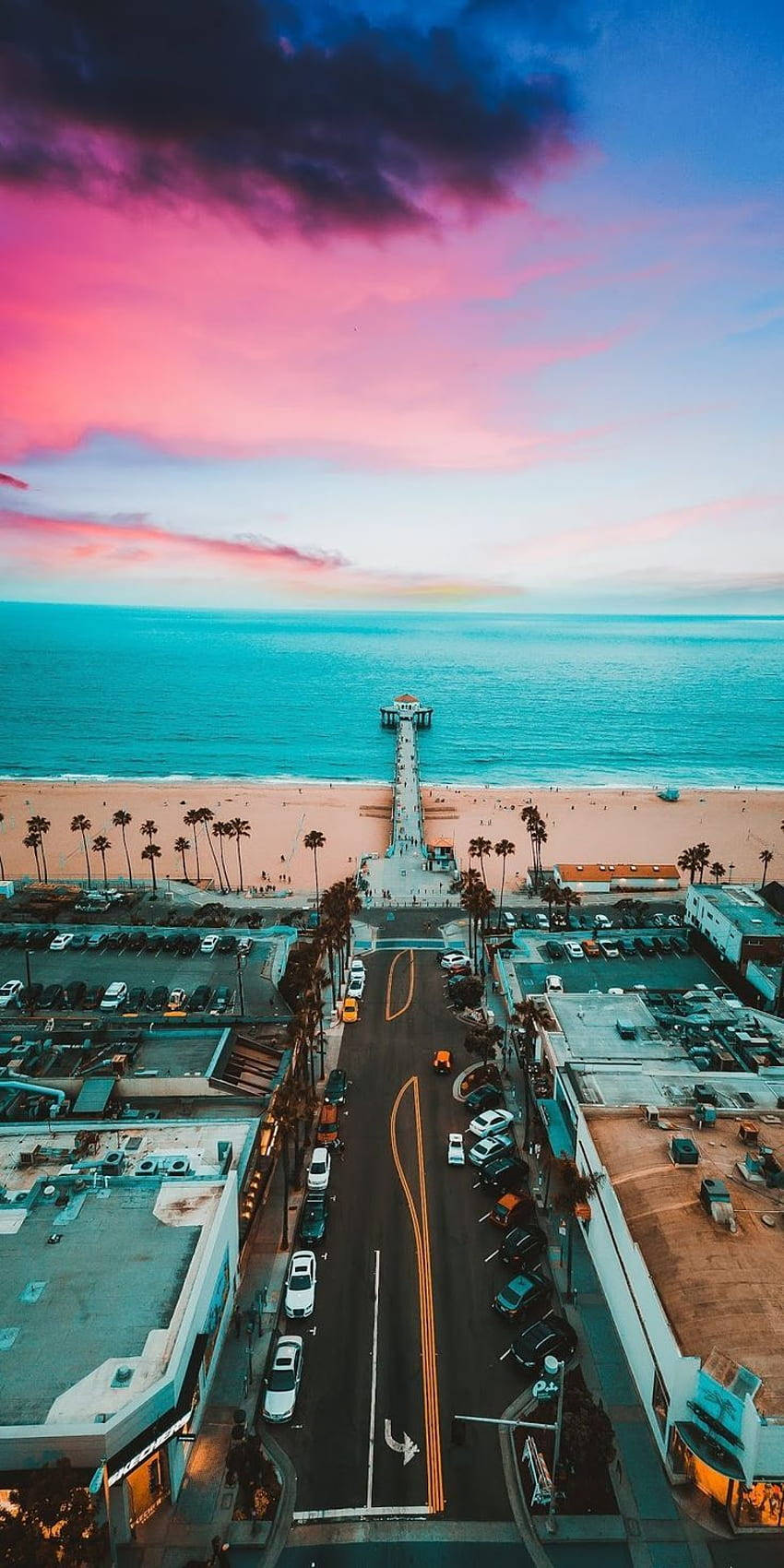 iPhone X Beach, coastal pier, sunset, HD Phone Wallpaper