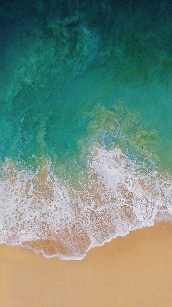 iPhone X Beach, turquoise ocean, golden sand, HD Phone Wallpaper