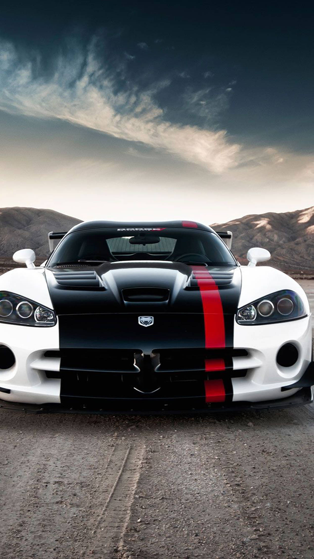 iPhone X Car, 2017 Dodge Viper, white and black, Full HD Phone Wallpaper