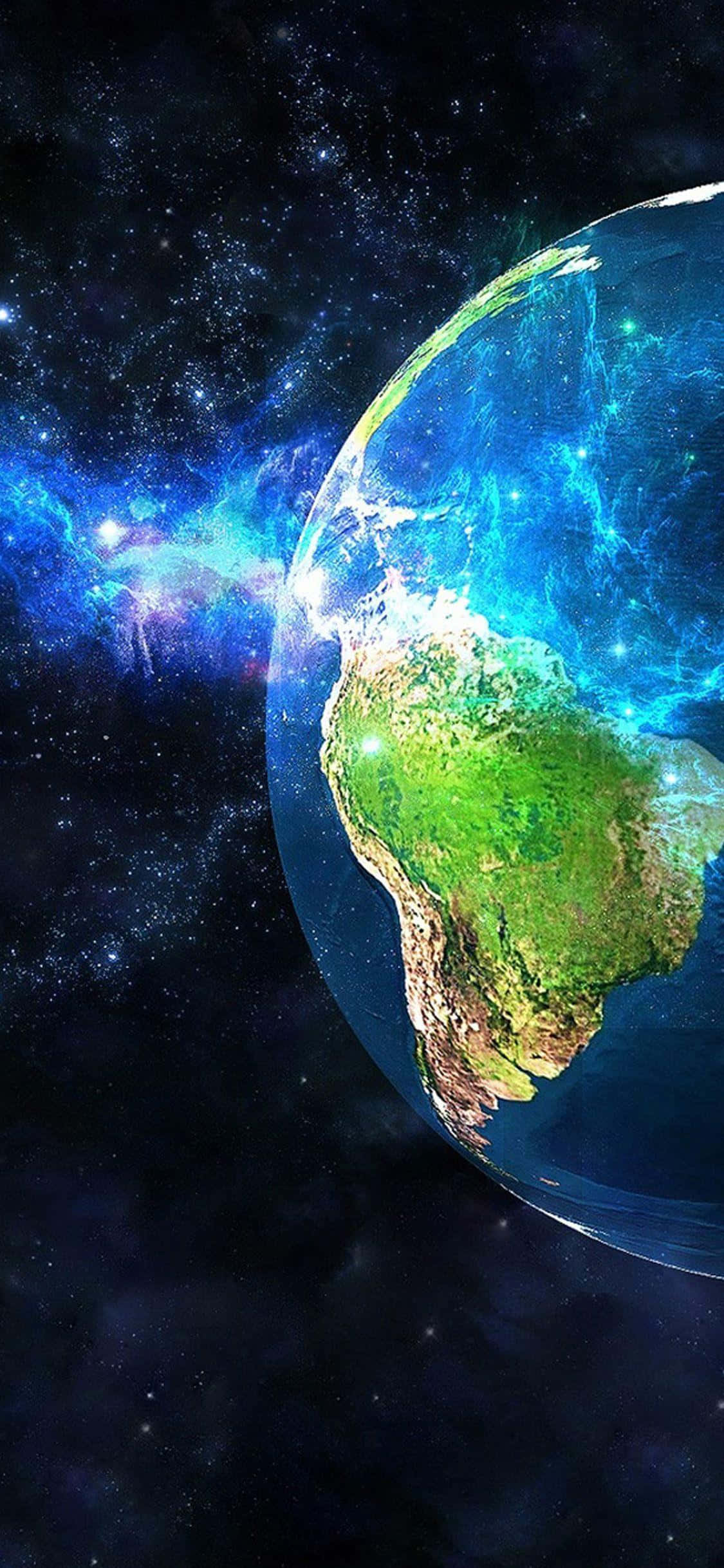 iPhone X, Earth, vibrant blue, Full HD Phone Wallpaper