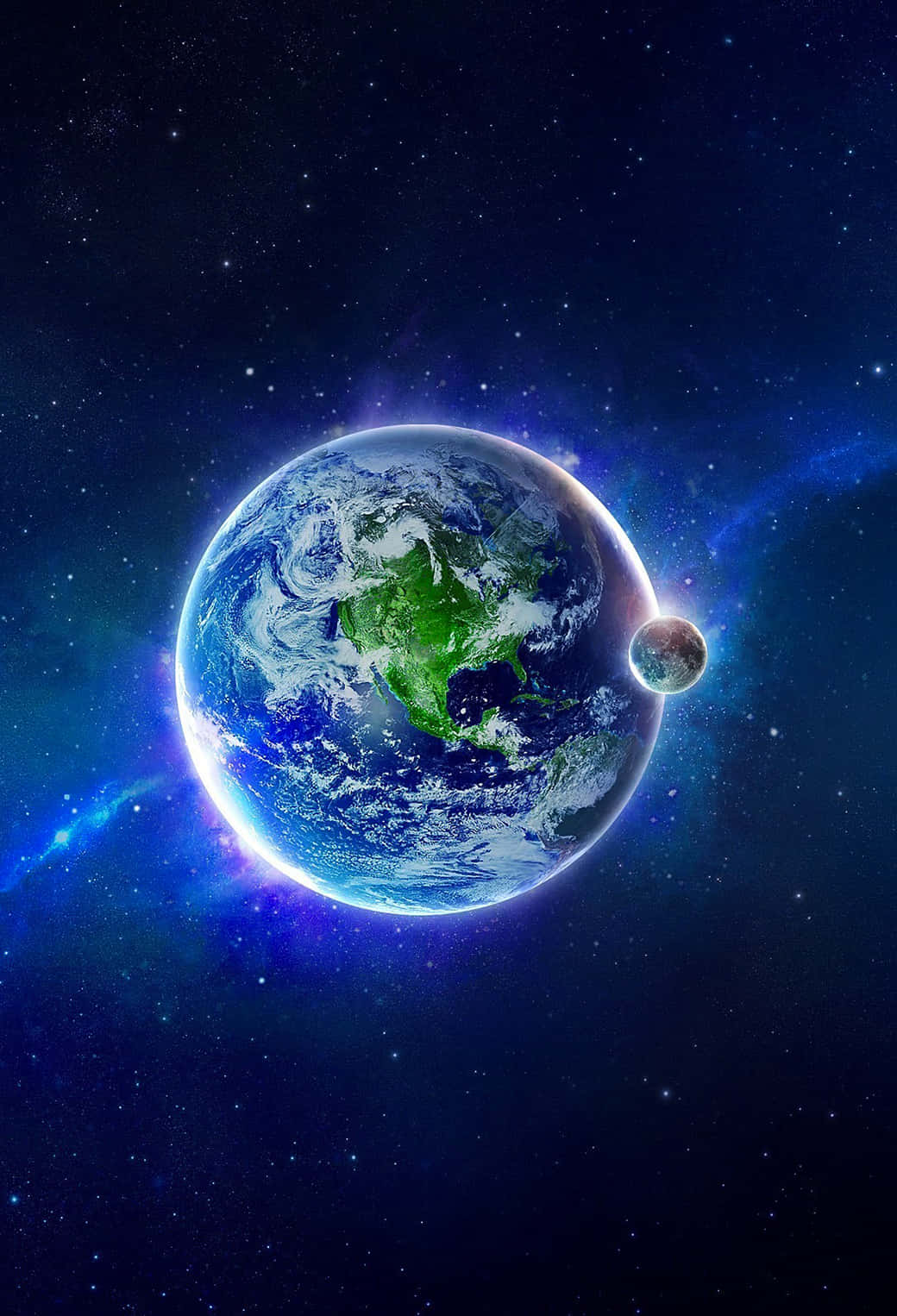 iPhone X, Earth, glowing blue, HD Phone Wallpaper