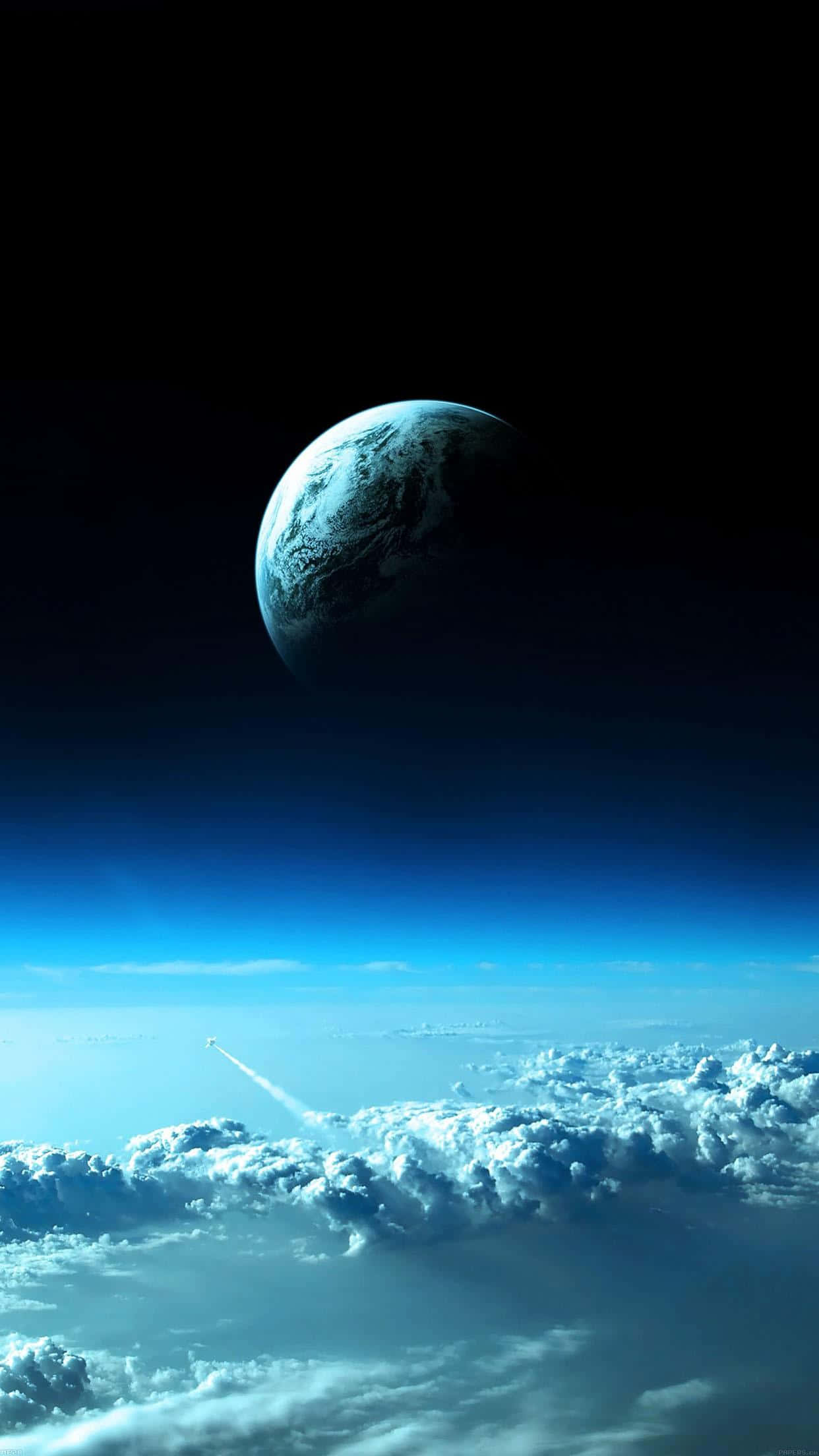 iPhone X Earth, rocket, clouds, Full HD Phone Wallpaper