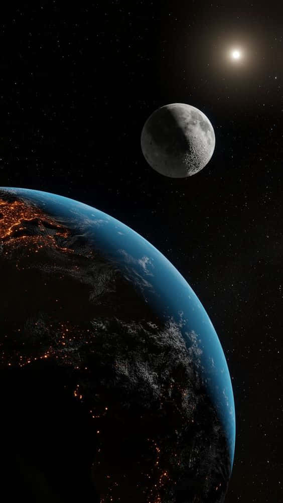 iPhone X, Earth, city lights, SD Phone Wallpaper