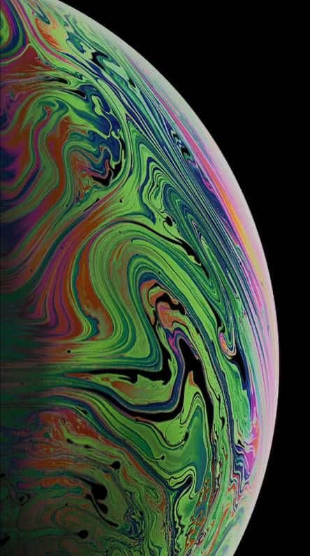 iPhone X, OLED screen, iridescent greens, SD Phone Wallpaper