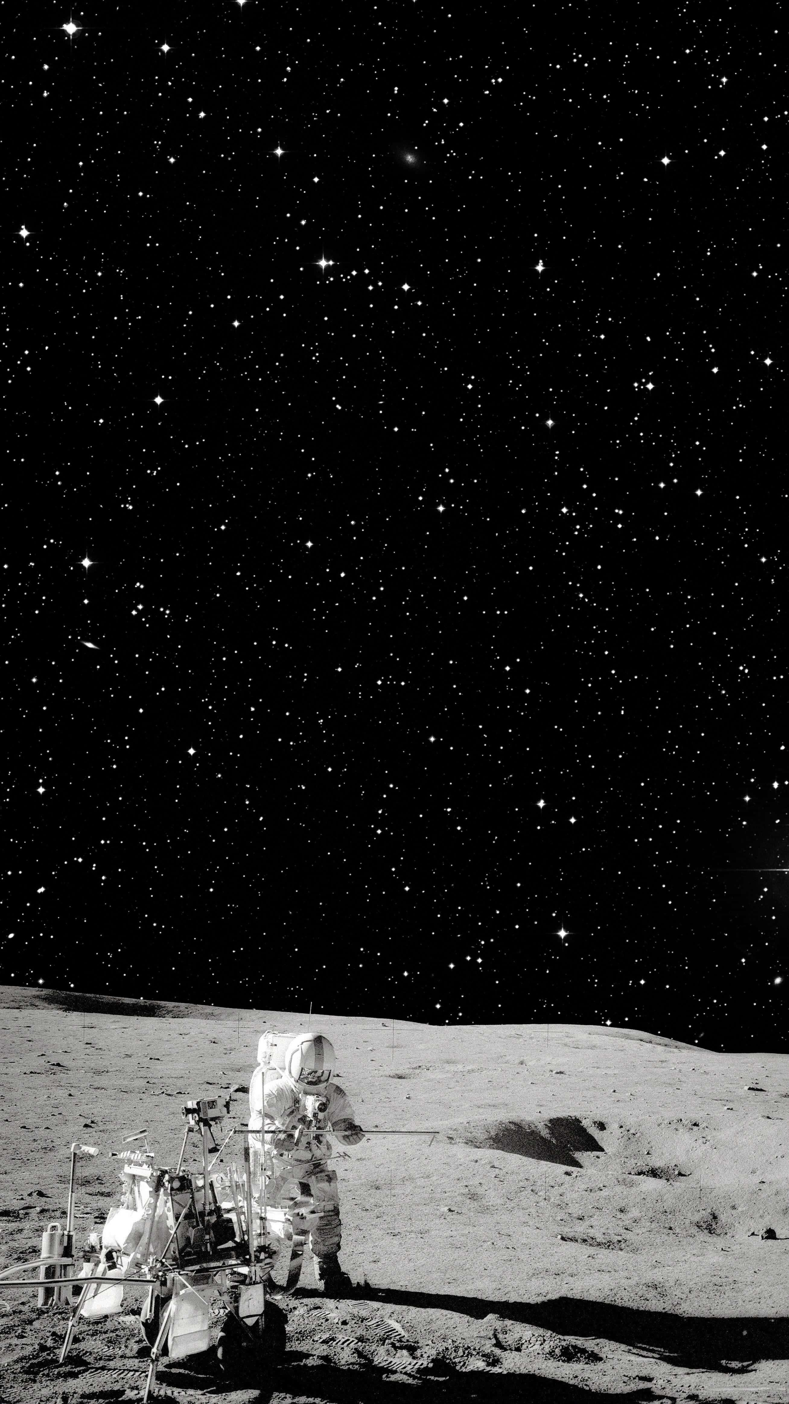 iPhone X OLED, astronaut, lunar rover, 4K Phone Wallpaper